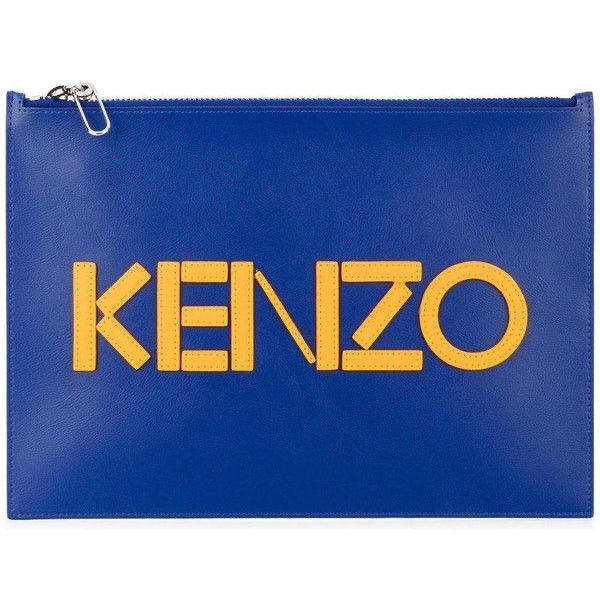 image of Kenzo Blue Leather Pouch, Men's