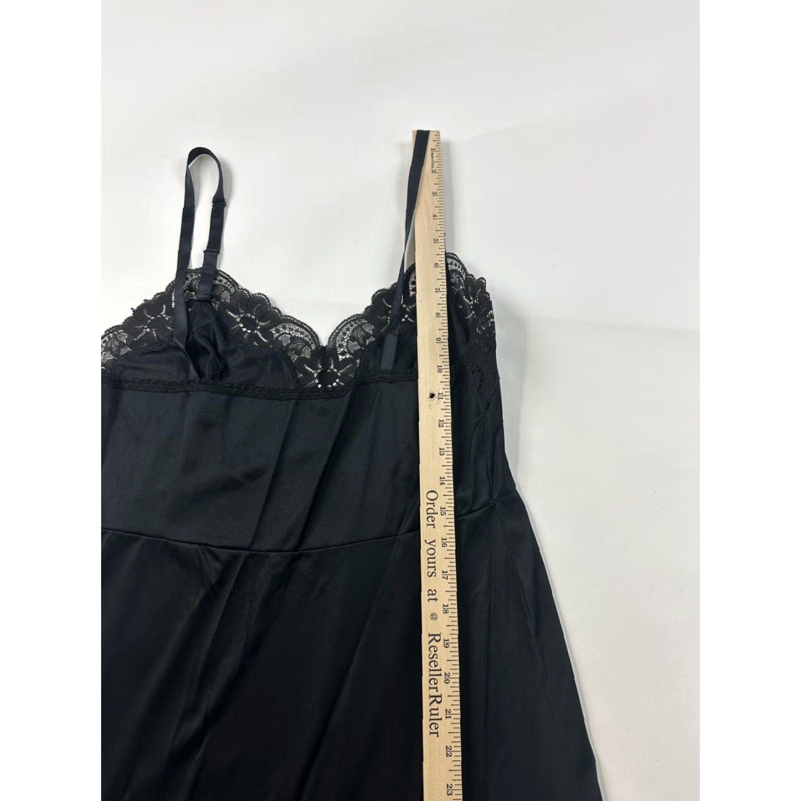 Vintage VINTAGE Greenco maid Full Slip Size 36 Black Lace Trim Nylon Made In USA Negro Rockabilly 1960s Slip Womens Size ONE SIZE - 7 Thumbnail
