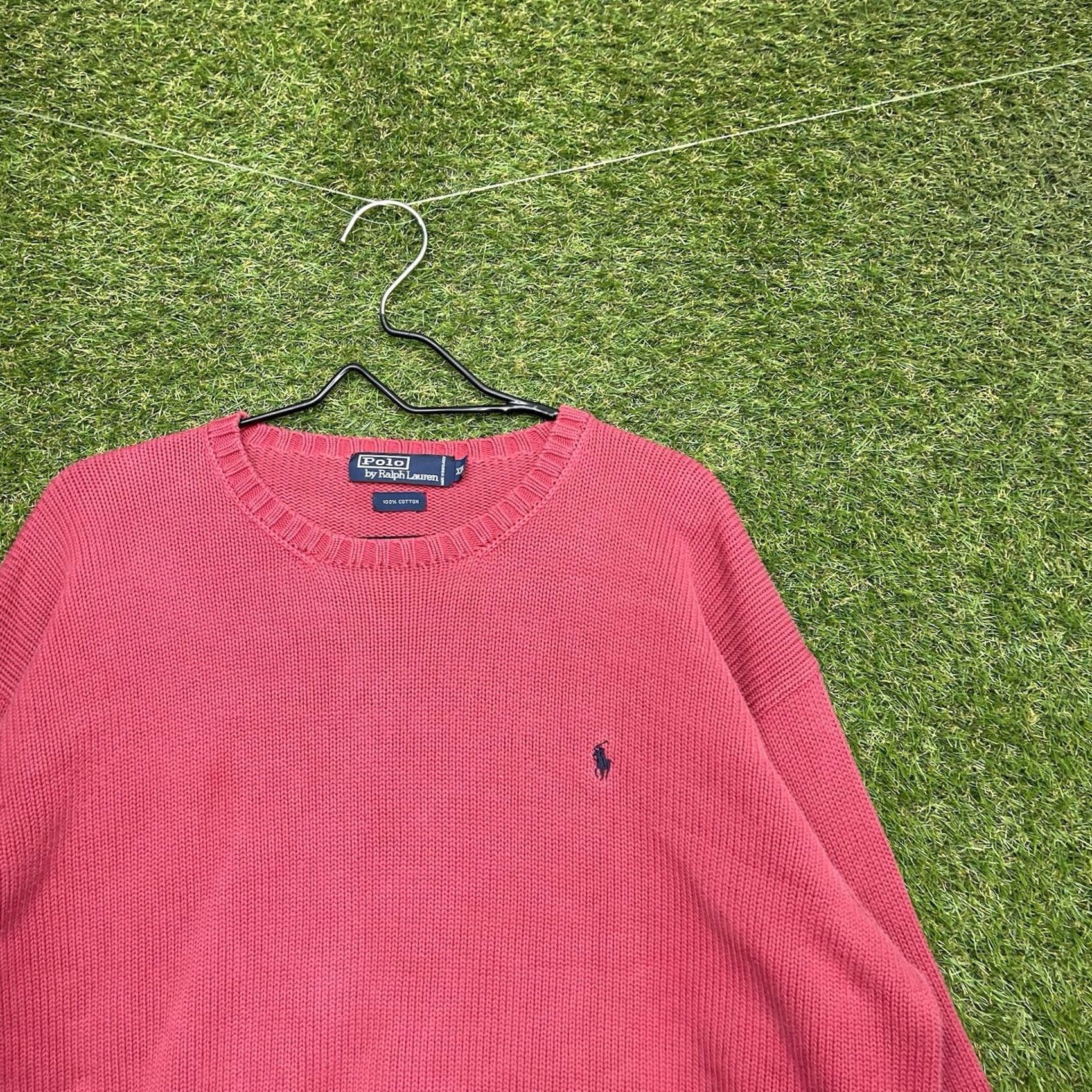 Polo Ralph Lauren Vintage Polo Ralph Lauren Sweater Mens 2XL Red Knit Crew 100% Cotton Faded 90s Pullover Sweatshirt Size US XXL / EU 58 / 5 - 3 Thumbnail