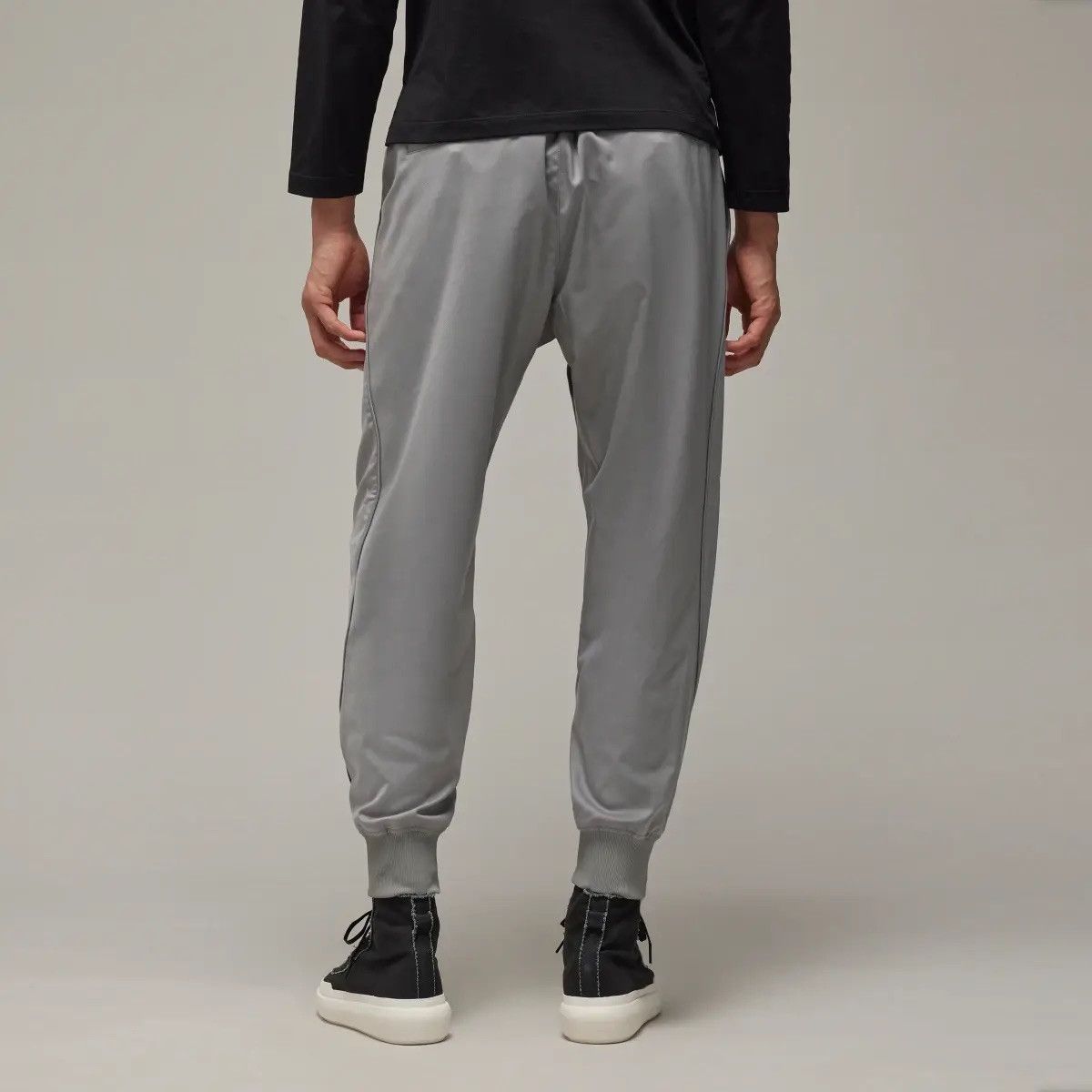 Y-3 × Yohji Yamamoto Y-3 Refined Woven Cuffed Tracksuit Bottoms, Grey Medium Size US 33 - 3 Thumbnail