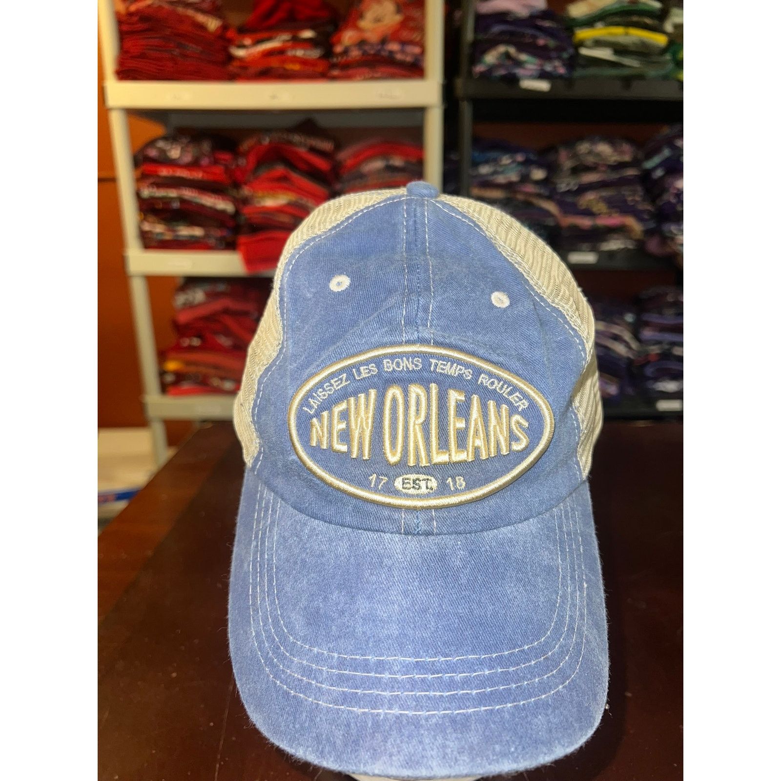 Vintage New Orleans Hat Jazz Music Blue Cap Headwear Snapback Size ONE SIZE - 2 Thumbnail