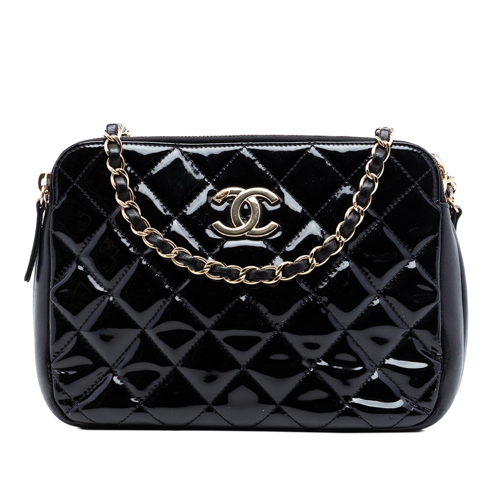 Chanel CC Quilted Patent Double Zip Camera Bag Size ONE SIZE - 1 Thumbnail