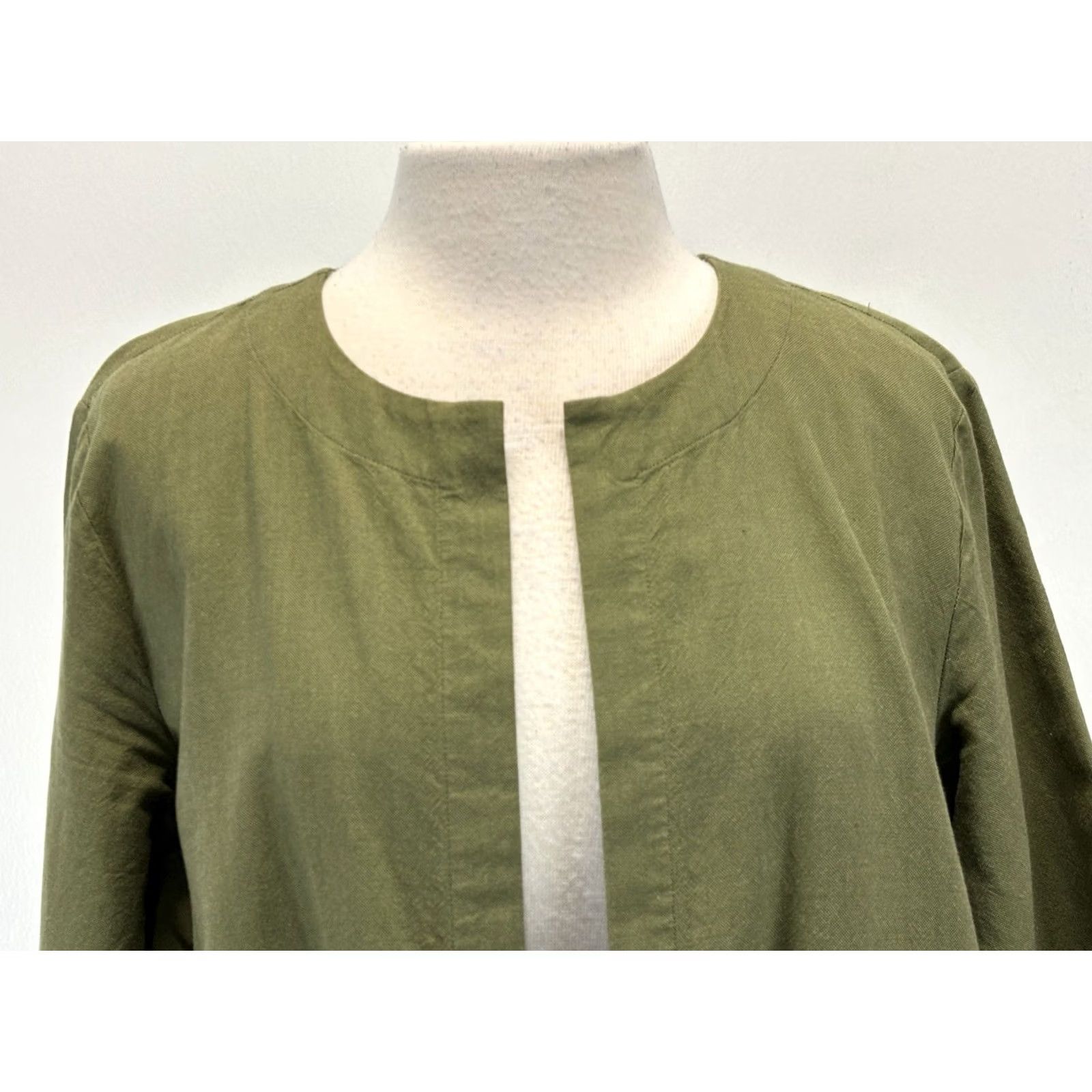 Eileen Fisher Eileen Fisher Jacket Women’s M Green Pockets Organic Cotton Lagenlook Minimalist Regular Open Front 3/4 Sleeve Casual Size M / US 6-8 / IT 42-44 - 5 Thumbnail