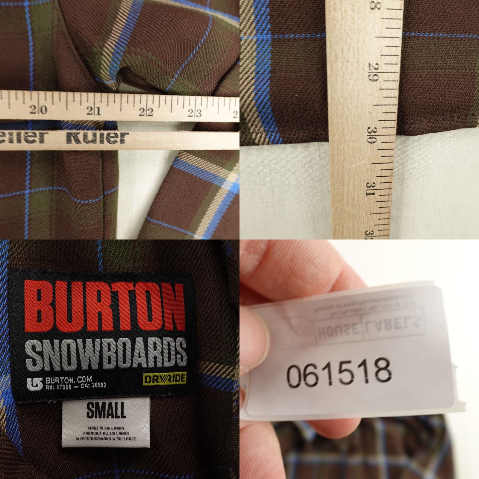 Burton Burton Shirt Mens Small Brown Plaid DRYRIDE Button Up Outdoor Snowboards Casual Flannel Size US S / EU 44-46 / 1 - 8 Thumbnail