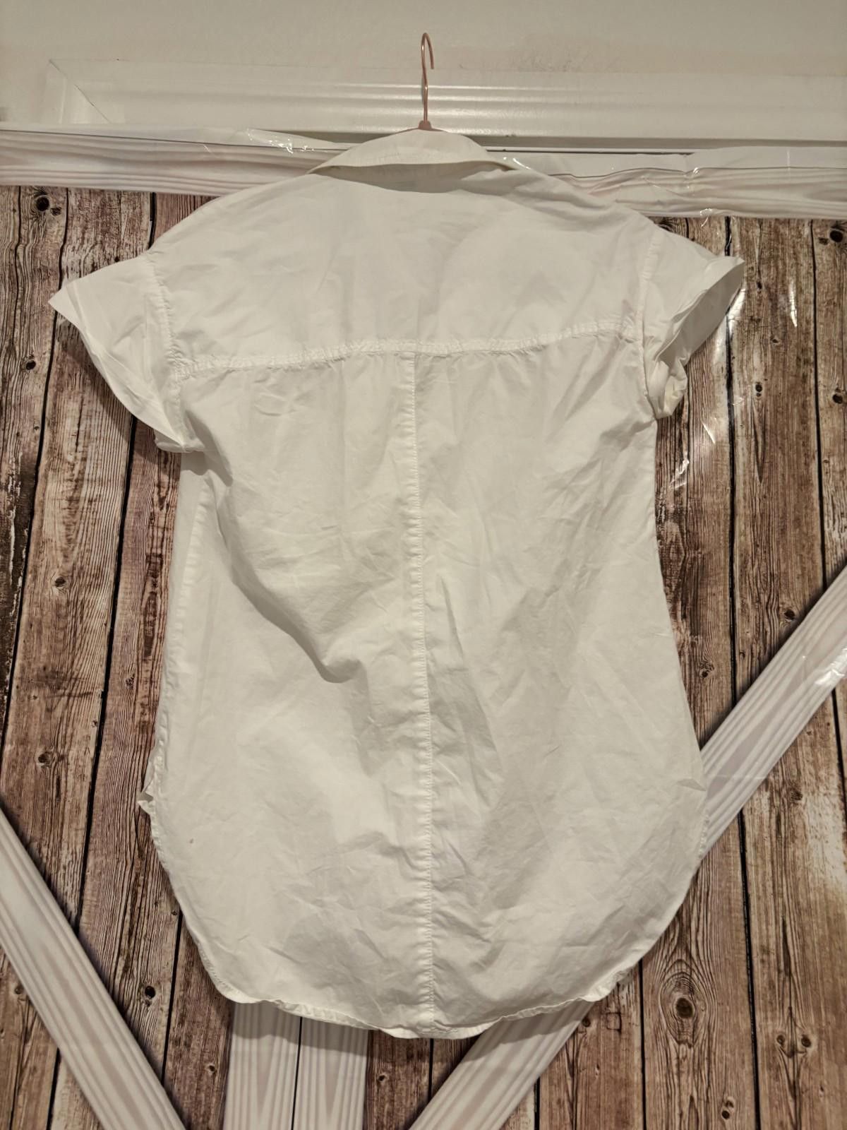 J.Crew Womens sz 00 white J Crew button short sleeve blouse #257 Size XXS / US 00 / IT 34 - 2 Thumbnail