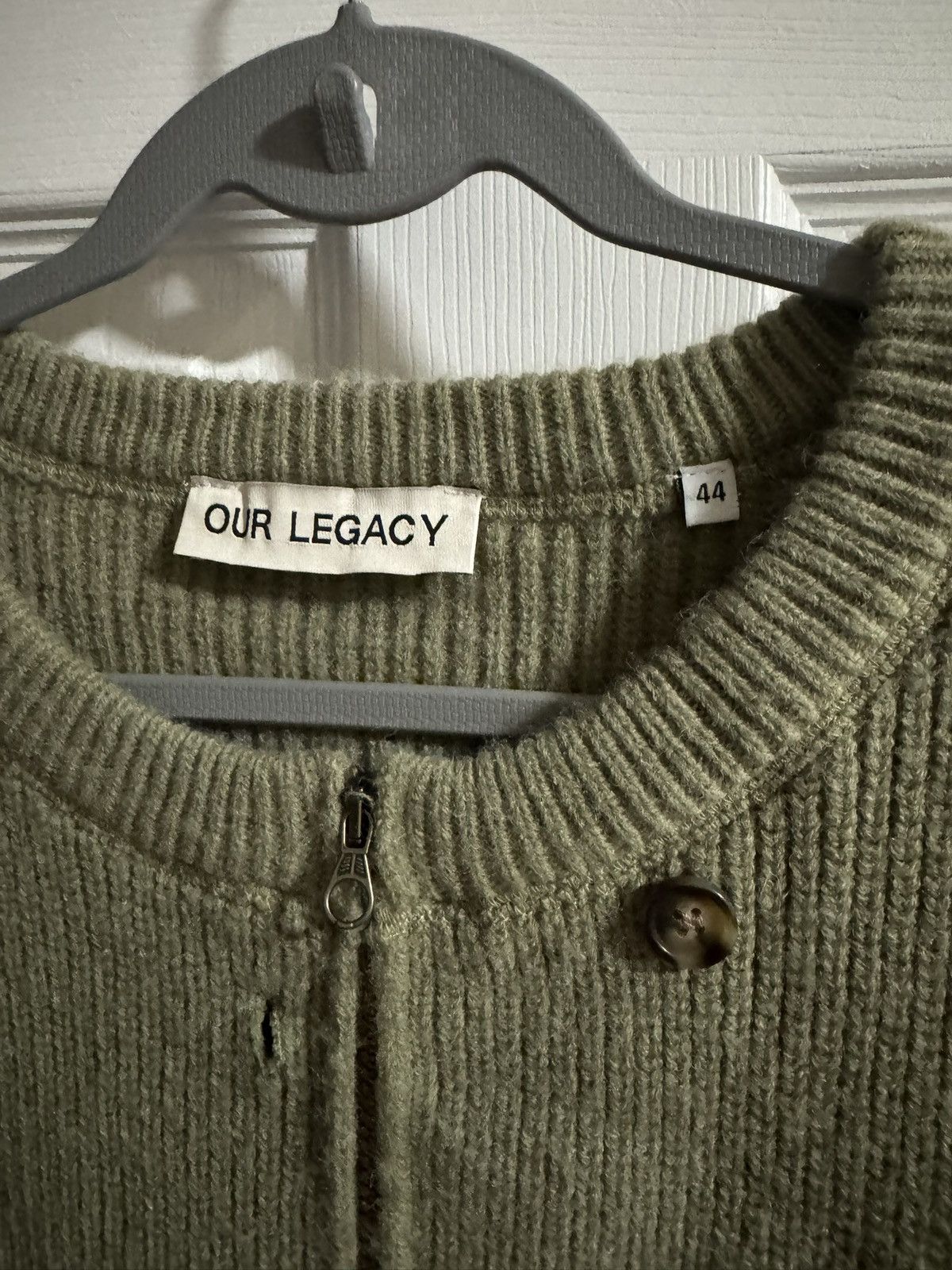 Our Legacy ZIP WRAP CARDIGAN - REFINDED GREEN QUOTIDIAN WOOL Size US S / EU 44-46 / 1 - 4 Thumbnail