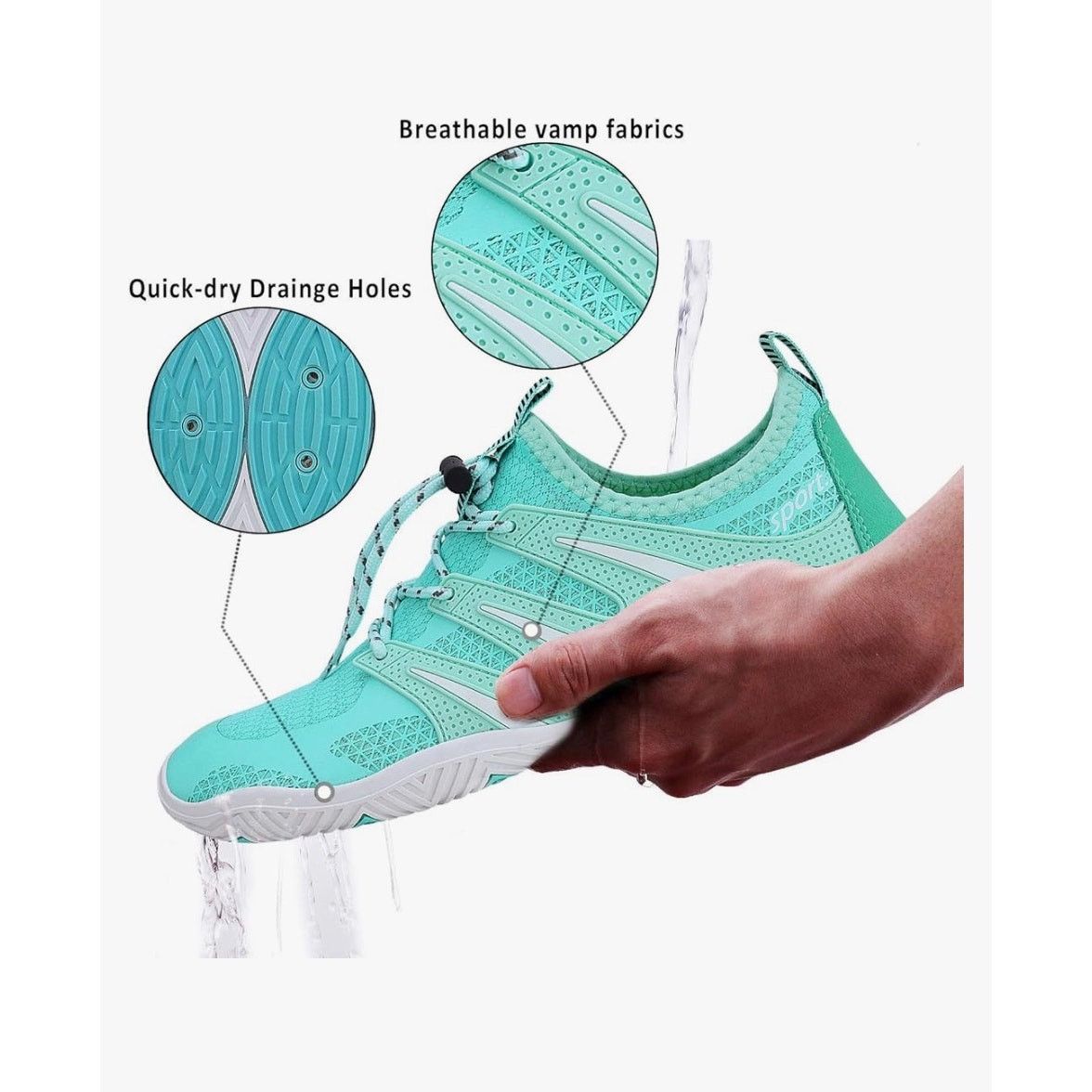 The Unbranded Brand Mens Womens Water Shoes Sports Quick Dry Surf Aqua XL Size US 10 / IT 40 - 4 Thumbnail