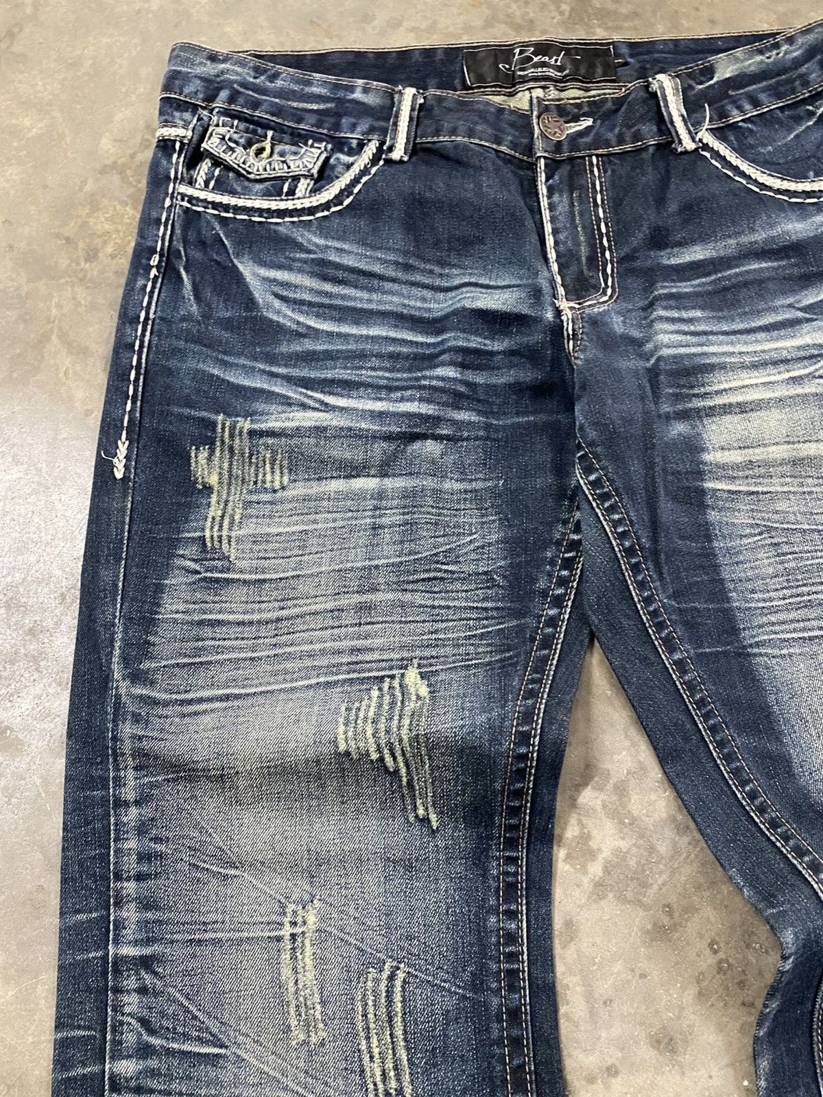 Hysteric Glamour × If Six Was Nine × Le Grande Bleu (L.G.B.) Flare Jeans Japanese Beast Distressed @241act Size US 35 - 8 Thumbnail