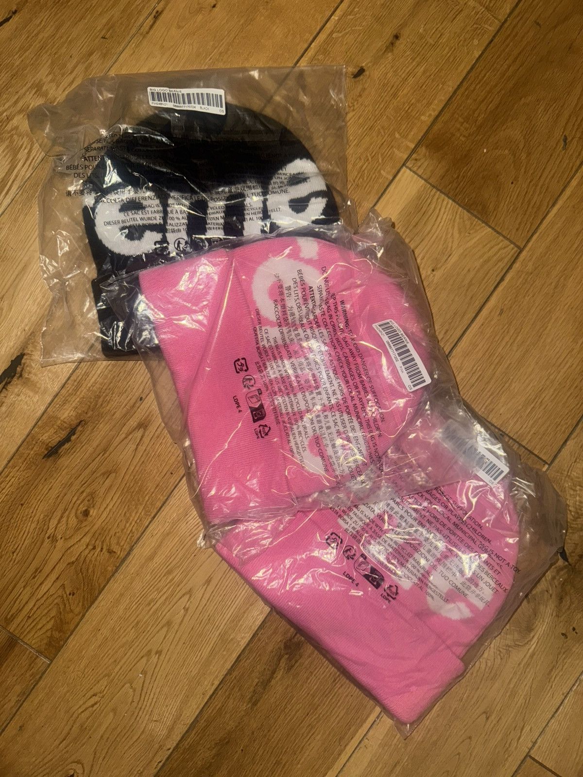 Supreme Supreme Big Logo Beanie Pink Size ONE SIZE - 3 Thumbnail