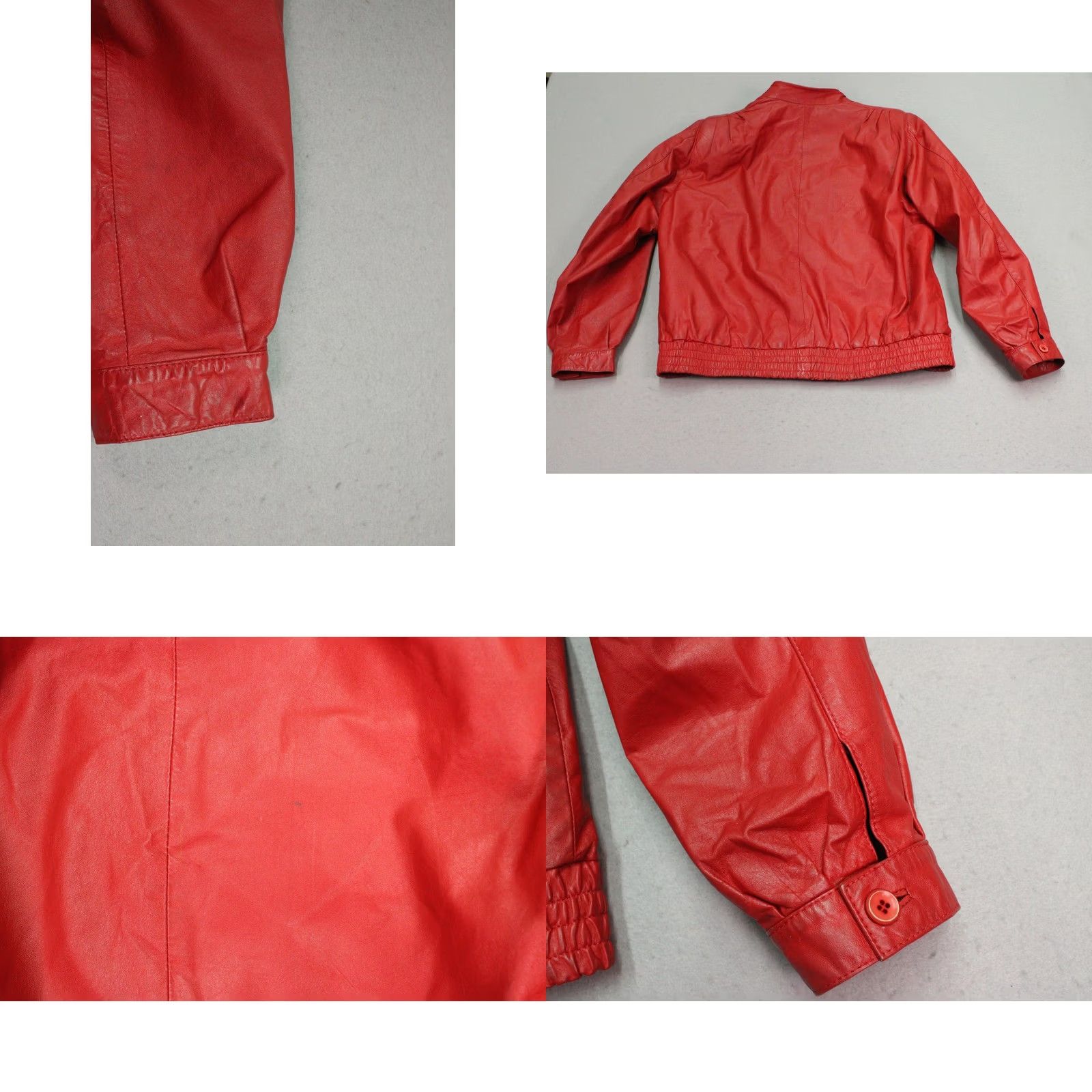 Paco Rabanne VINTAGE Paco Rabanne Jacket Womens Red Leather Bomber Zip 80s Size L / US 10 / IT 46 - 8 Thumbnail