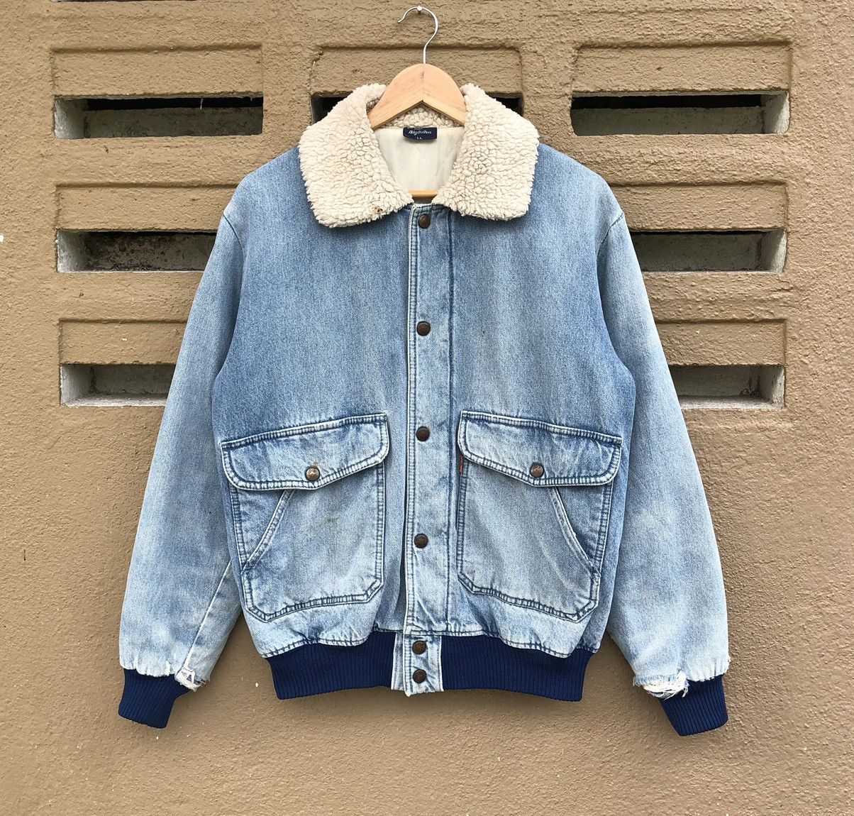 Big John Vintage Big John Oren Tab Distressed Denim Jacket Size US L / EU 52-54 / 3 - 2 Thumbnail