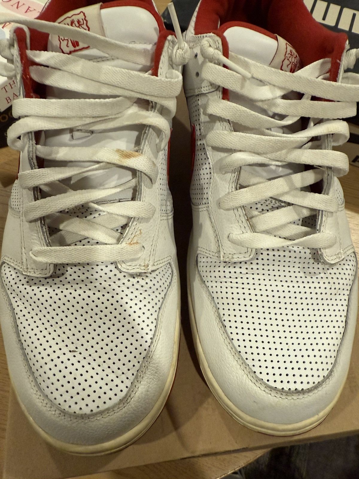 Nike 2005 Nike Dunk Low - White / Red (309431 162) - Size 13 Size US 13 / EU 46 - 4 Thumbnail