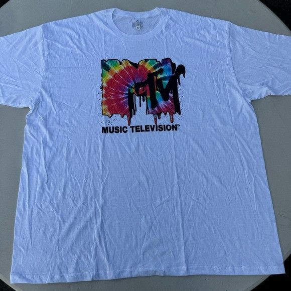 Designer × Mtv NEW MTV MUSIC TELEVISION WHOTE TIE DYE T-SHIRT SZ 2XL XXL Size US XXL / EU 58 / 5 - 2 Thumbnail