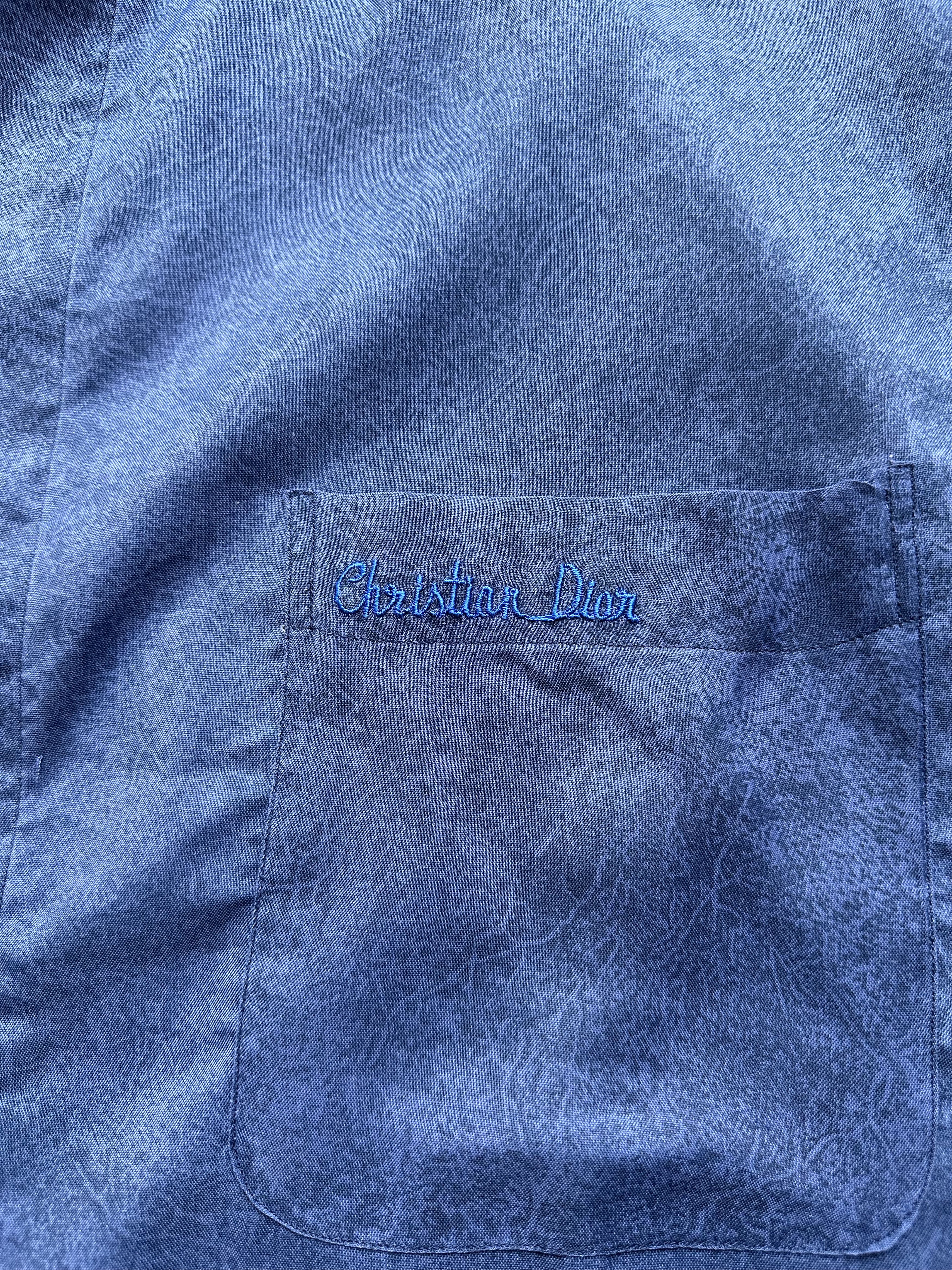 Christian Dior Monsieur Christian Dior Monsieur Silk Shirt Vintage Size US XL / EU 56 / 4 - 4 Thumbnail