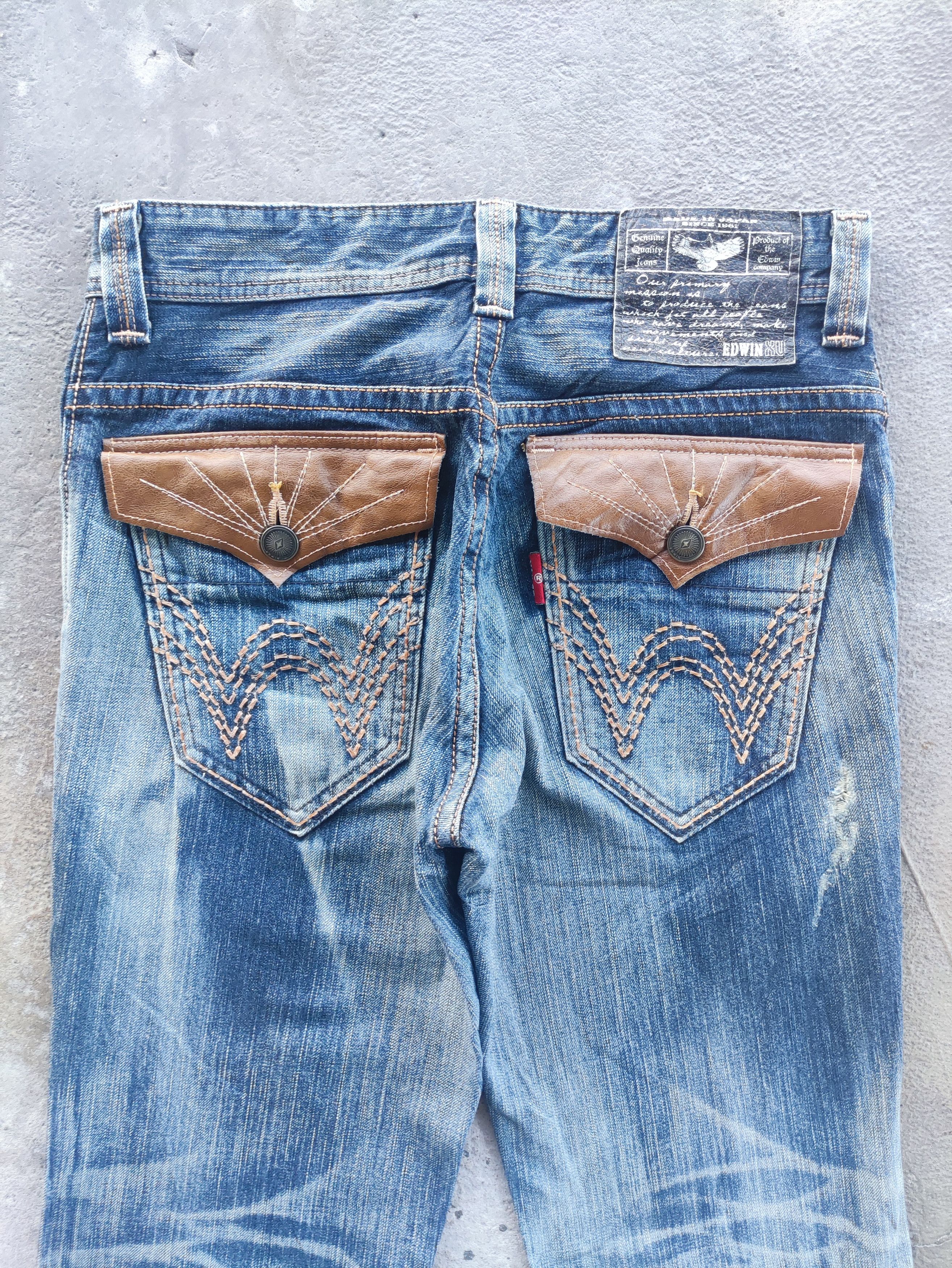 Edwin Vintage Edwin Flare Denim Distress Faded Denim Size US 32 / EU 48 - 10 Thumbnail