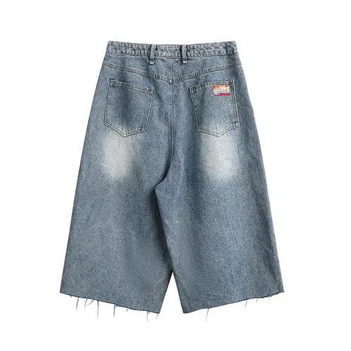 Japanese Brand × Jean Punk distressed washed raw edge graffiti ripped denim shorts Size US 32 / EU 48 - 2 Thumbnail