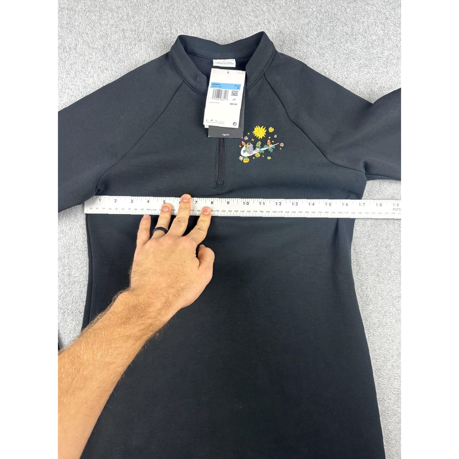 Nike Nike Dress Womens M Black Long Sleeve Quarter Zip Floral DQ3537-010 Womens Mens? Size M / US 6-8 / IT 42-44 - 5 Thumbnail