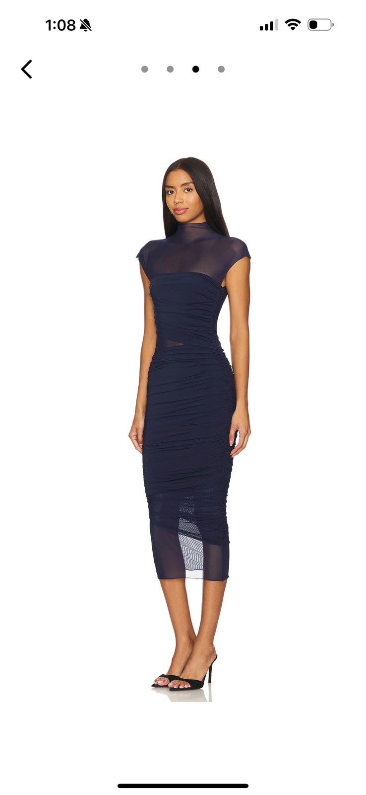 SER.O.YA SER.O.YA NWT Tabitha Mesh Ruched Midi Dress SIZE MEDIUM Size M / US 6-8 / IT 42-44 - 1 Thumbnail