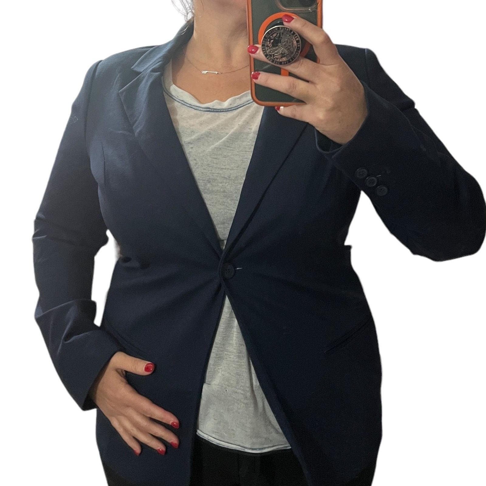 Other Lisa Long Line Ponte Blazer - Stitch Fix One Button Closure Size M / US 6-8 / IT 42-44 - 2 Thumbnail