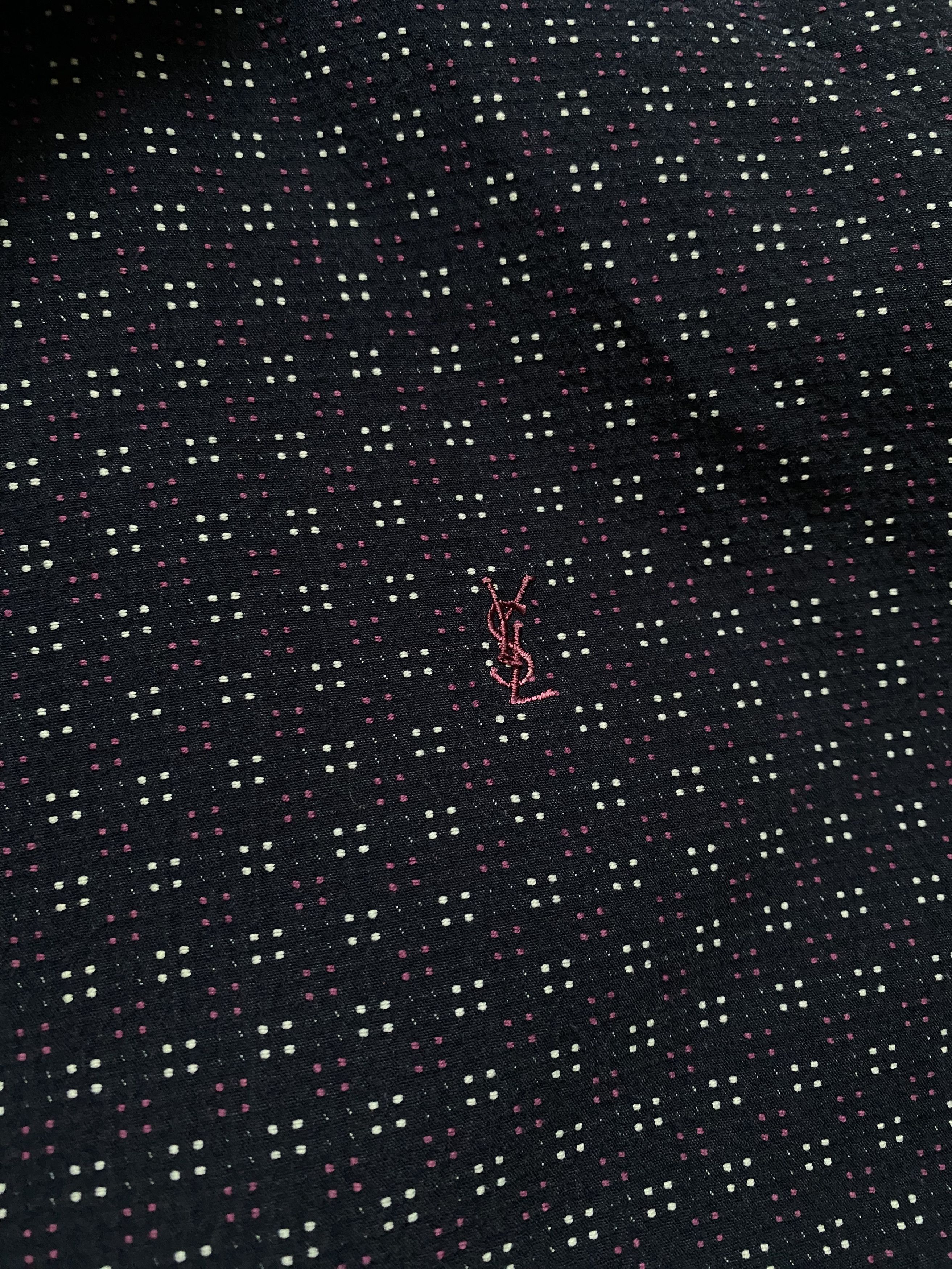 Saint Laurent Paris × Vintage × Yves Saint Laurent Yves Saint Laurent Pour Homme Vintage Shirt – Blue/Purple Size US XL / EU 56 / 4 - 2 Thumbnail