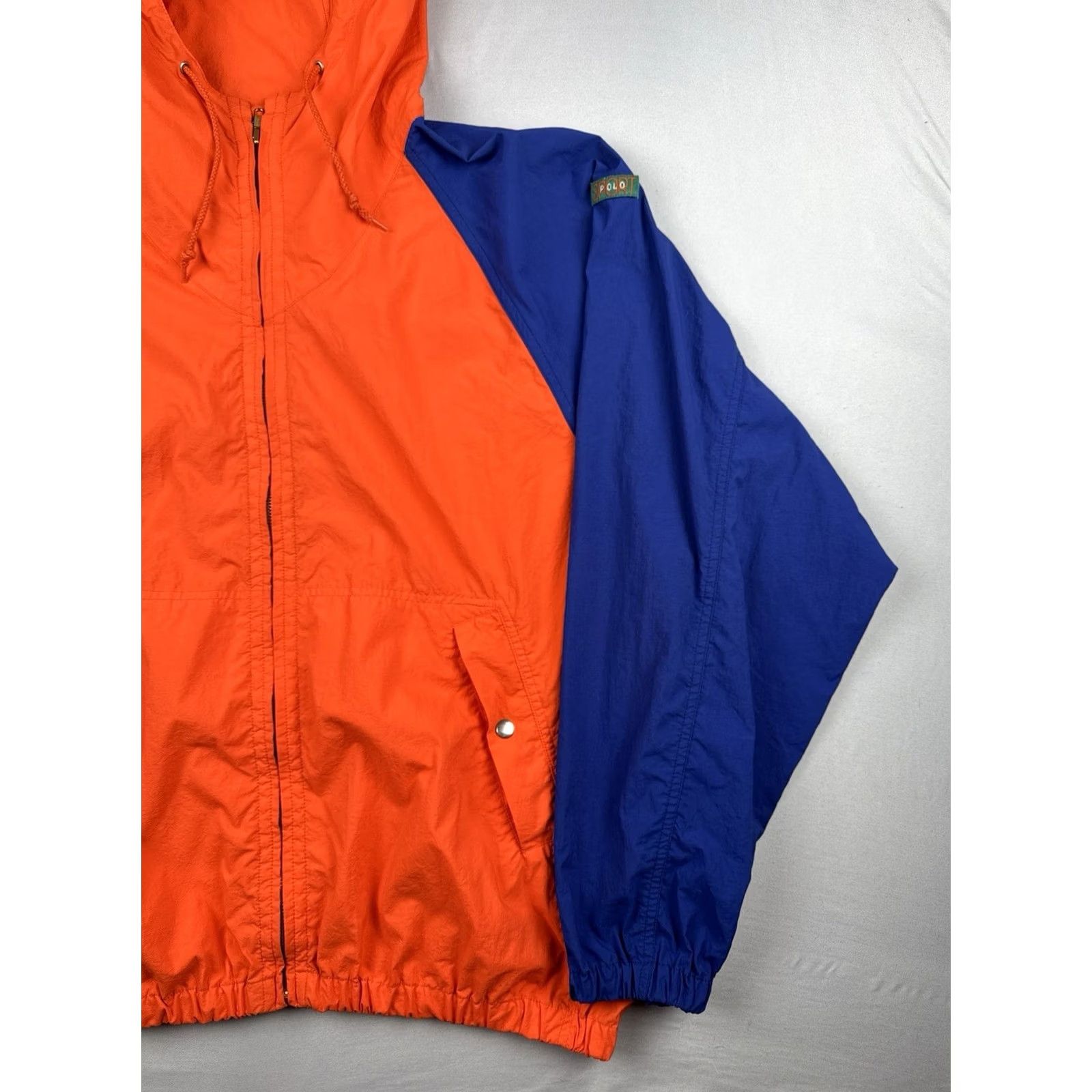 Polo Ralph Lauren VINTAGE Polo Ralph Lauren Sport Windbreaker Jacket Orange Blue Hooded L Mens Size US L / EU 52-54 / 3 - 3 Thumbnail