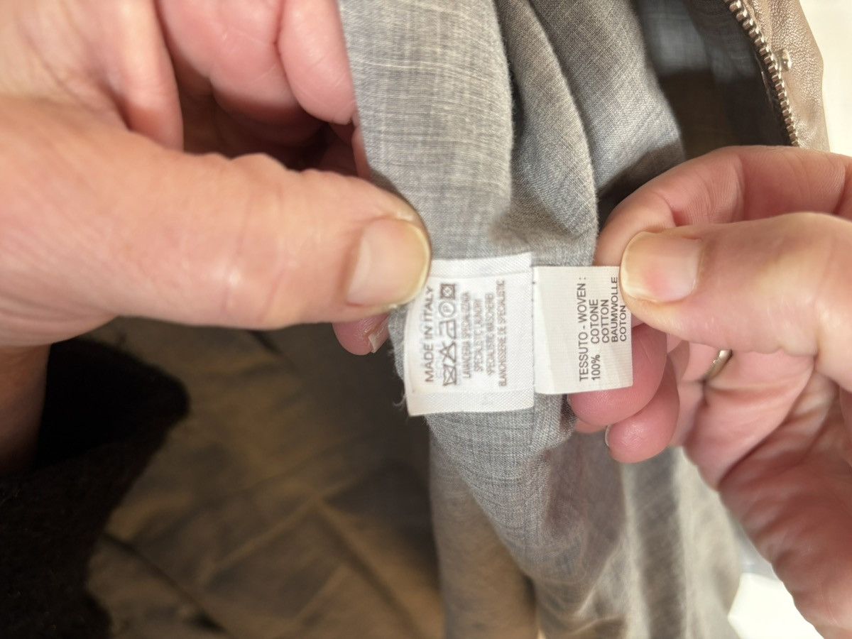 Brunello Cucinelli Brunello Cucinelli Elephant Beige Leather Bomber Jacket Size XL / US 12-14 / IT 48-50 - 11 Thumbnail