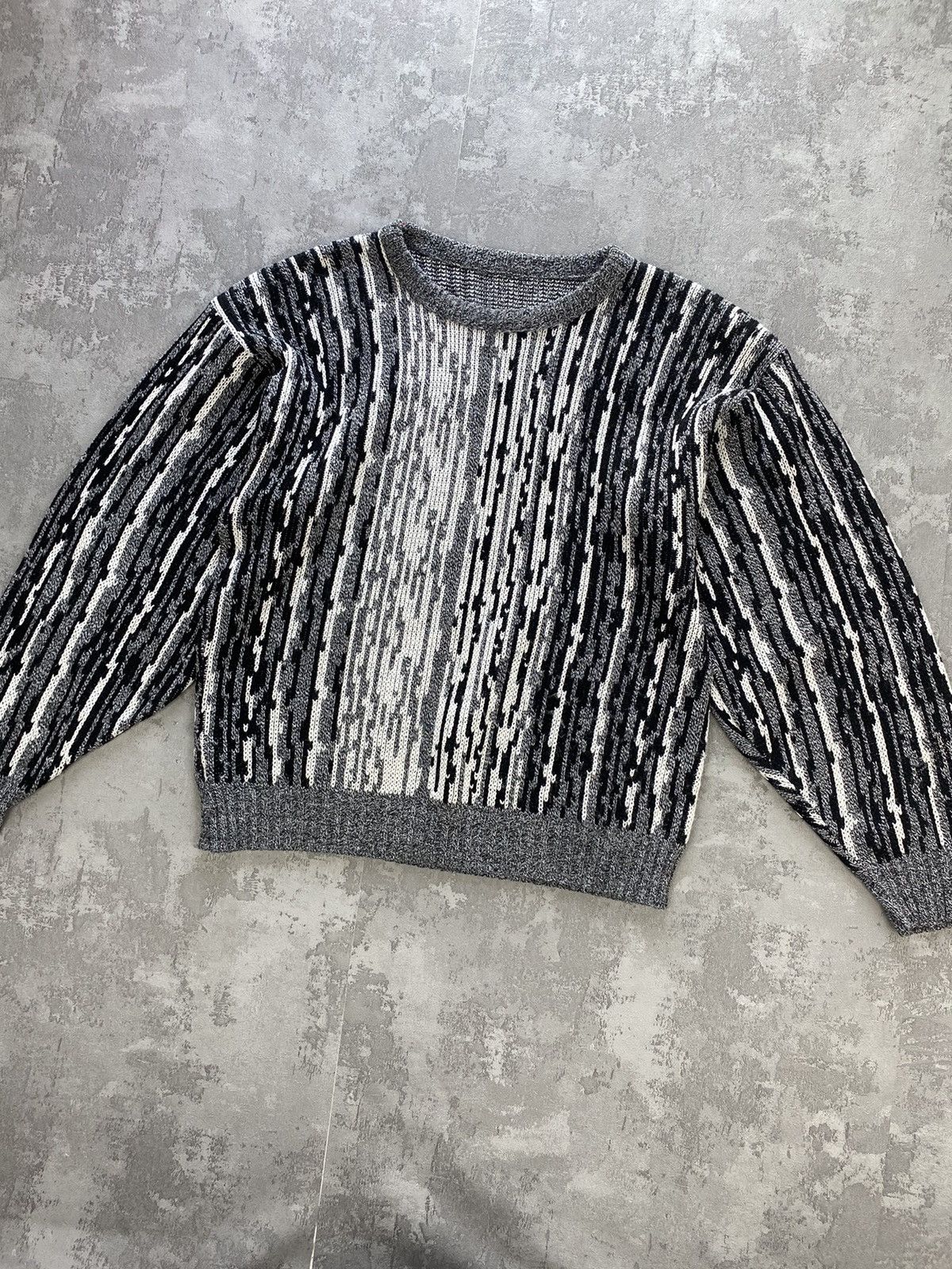 Other × Vintage Vintage 90s Acrylic Chunky Knit Grandpa Sweater USA Made Size US L / EU 52-54 / 3 - 2 Thumbnail