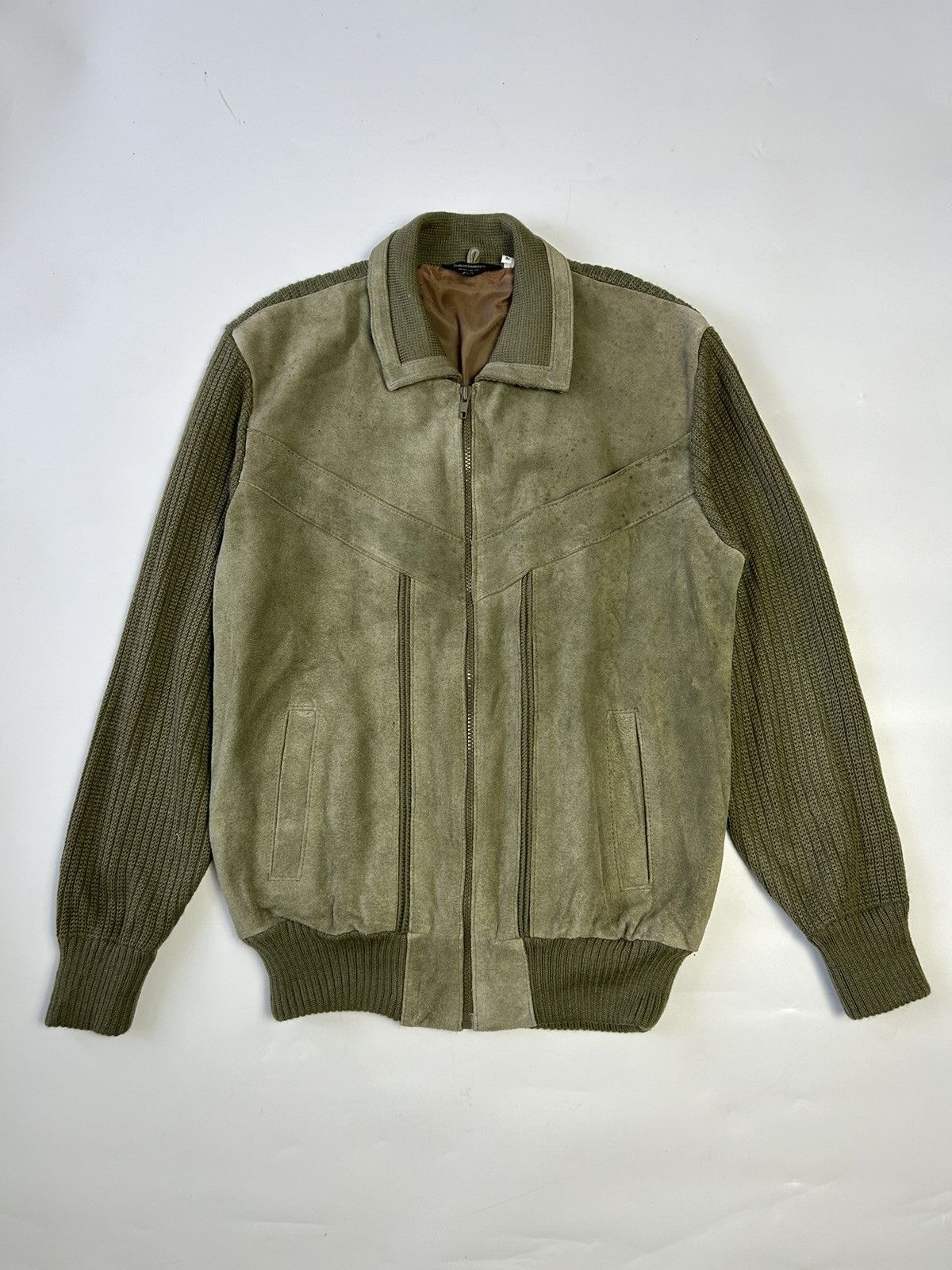 Japanese Brand TAKASHIMAYA HALF KNIT HALF SUEDED JACKET Size US L / EU 52-54 / 3 - 1 Thumbnail
