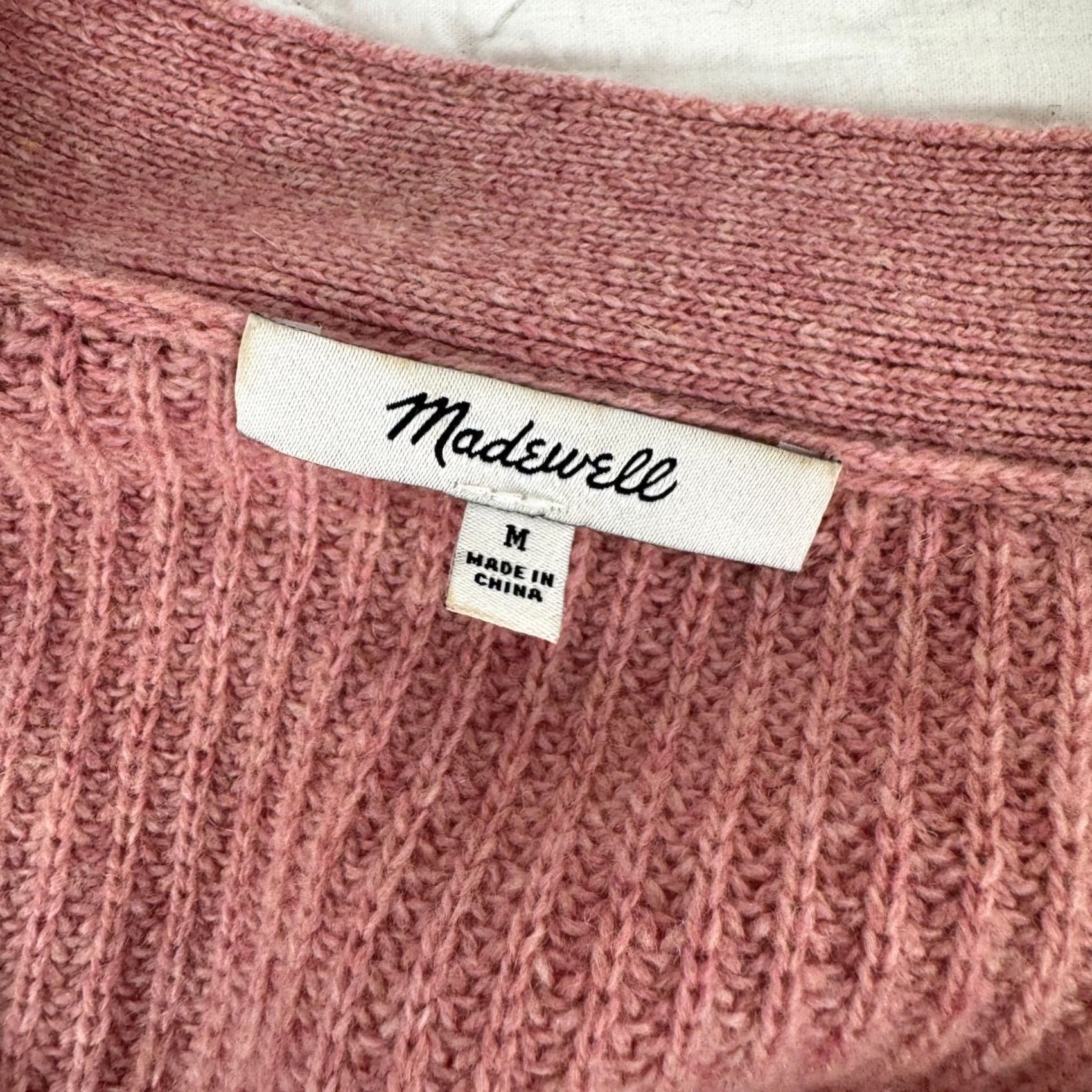 Madewell Madewell Lyle Rib Henley Sweater Pink Merino Wool Womens Medium Size M / US 6-8 / IT 42-44 - 3 Thumbnail