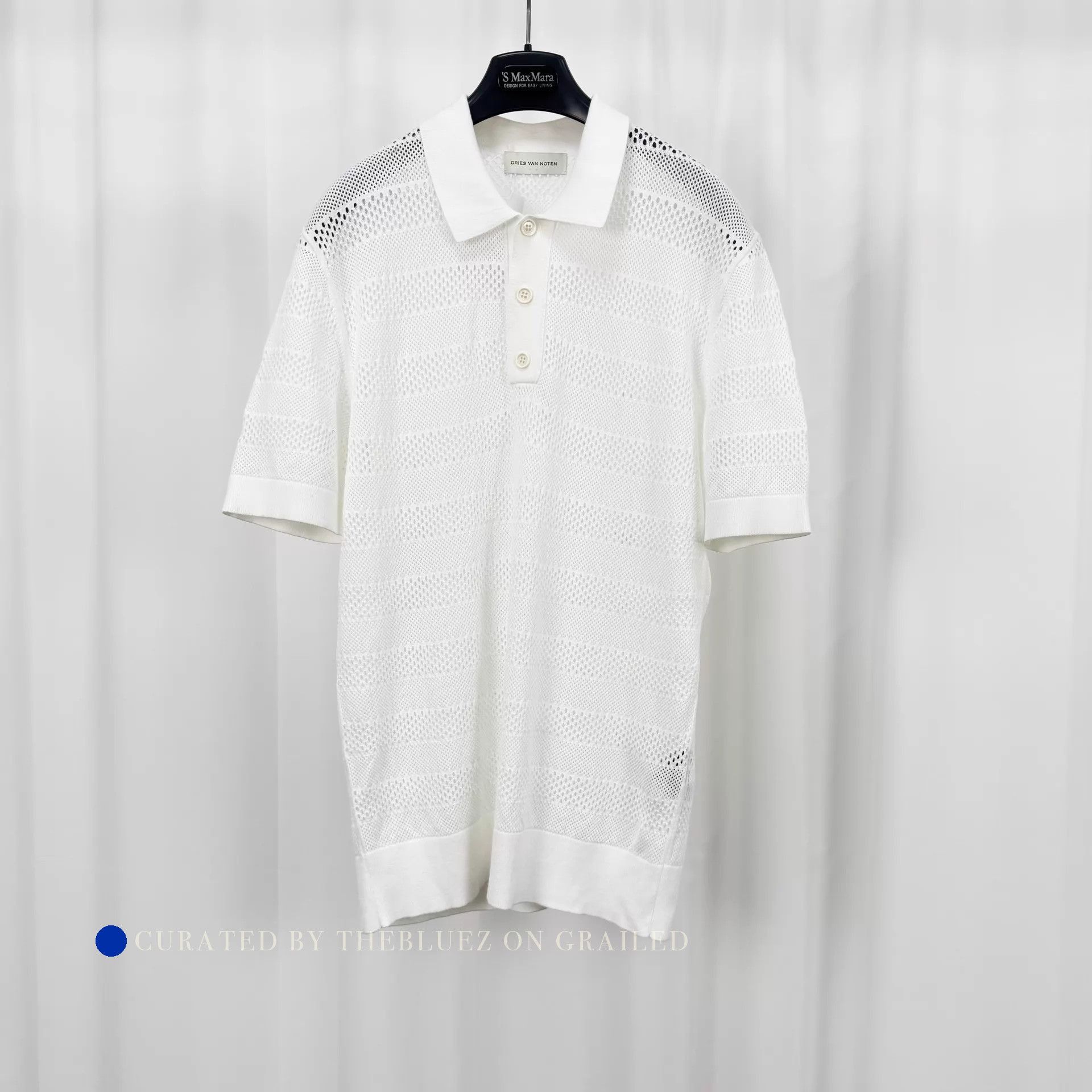 Dries Van Noten White Short Sleeve Knit Polo Shirt Size US L / EU 52-54 / 3 - 1 Thumbnail