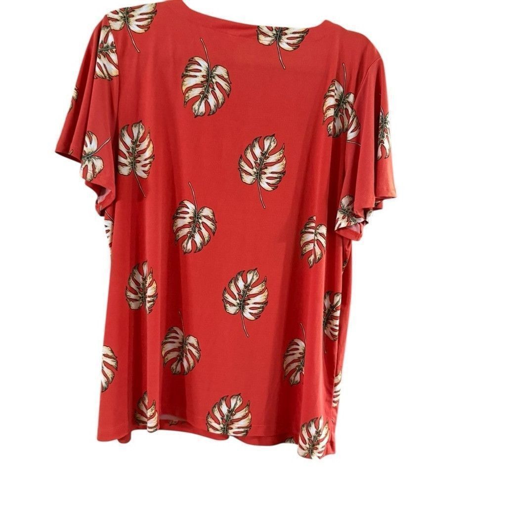 Liz Claiborne Liz Claiborne Red Short Sleeve Tie Front Tunic Size XL / US 12-14 / IT 48-50 - 9 Thumbnail