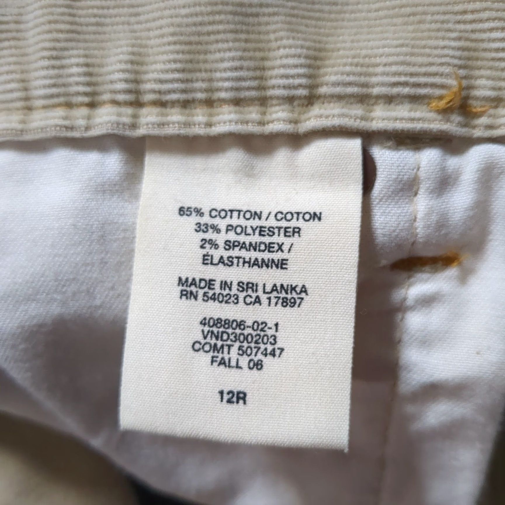 Gap VINTAGE Gap 1969 Limited Edition Corduroy Bootcut Pants Beige Womens 12R Regular Stretch Pockets Front Zip Button Tailored Retro Hippie Style Mens? Size 34" / US 12 / IT 48 - 6 Thumbnail