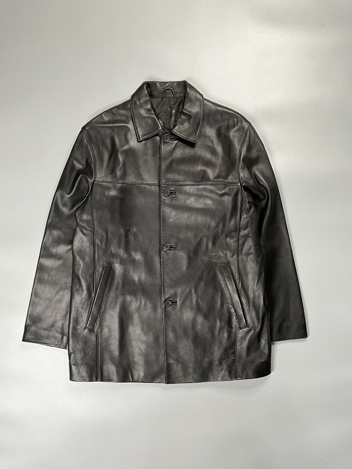 image of Balenciaga Nicolas Ghesquiere 1997 Bb Logo Leather Blouson in Black, Men's (Size Medium)