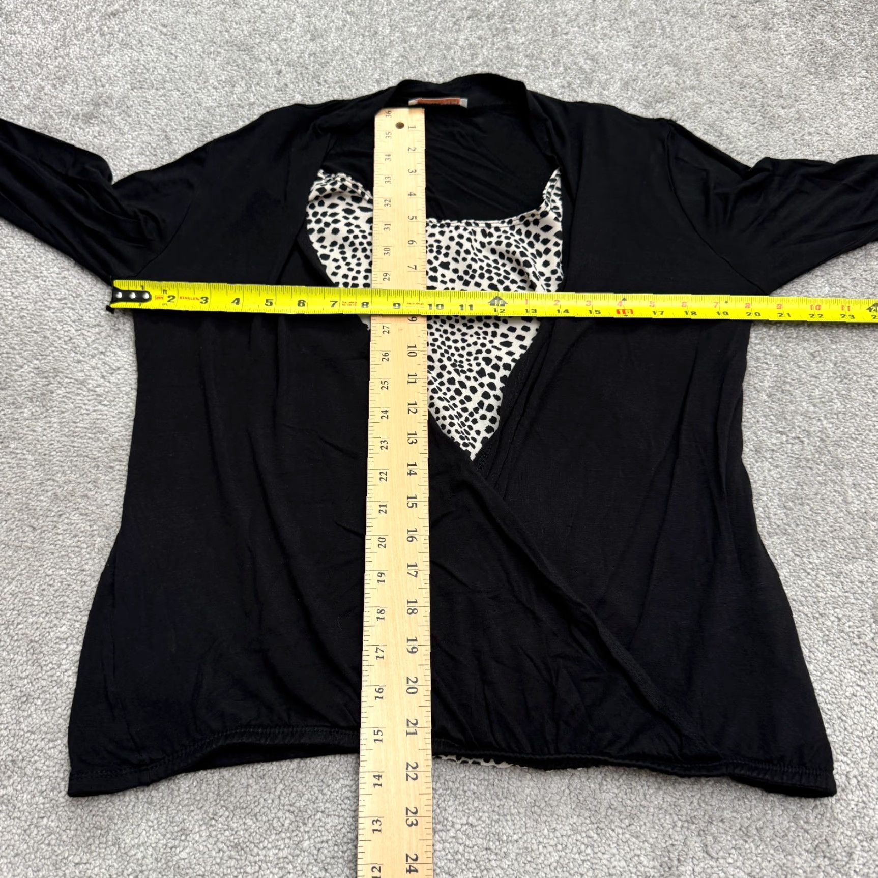 Vintage Claudia Richard Wrap Blouse Womens Medium Black Animal Print Top W/ Inner Lining Size M / US 6-8 / IT 42-44 - 6 Thumbnail