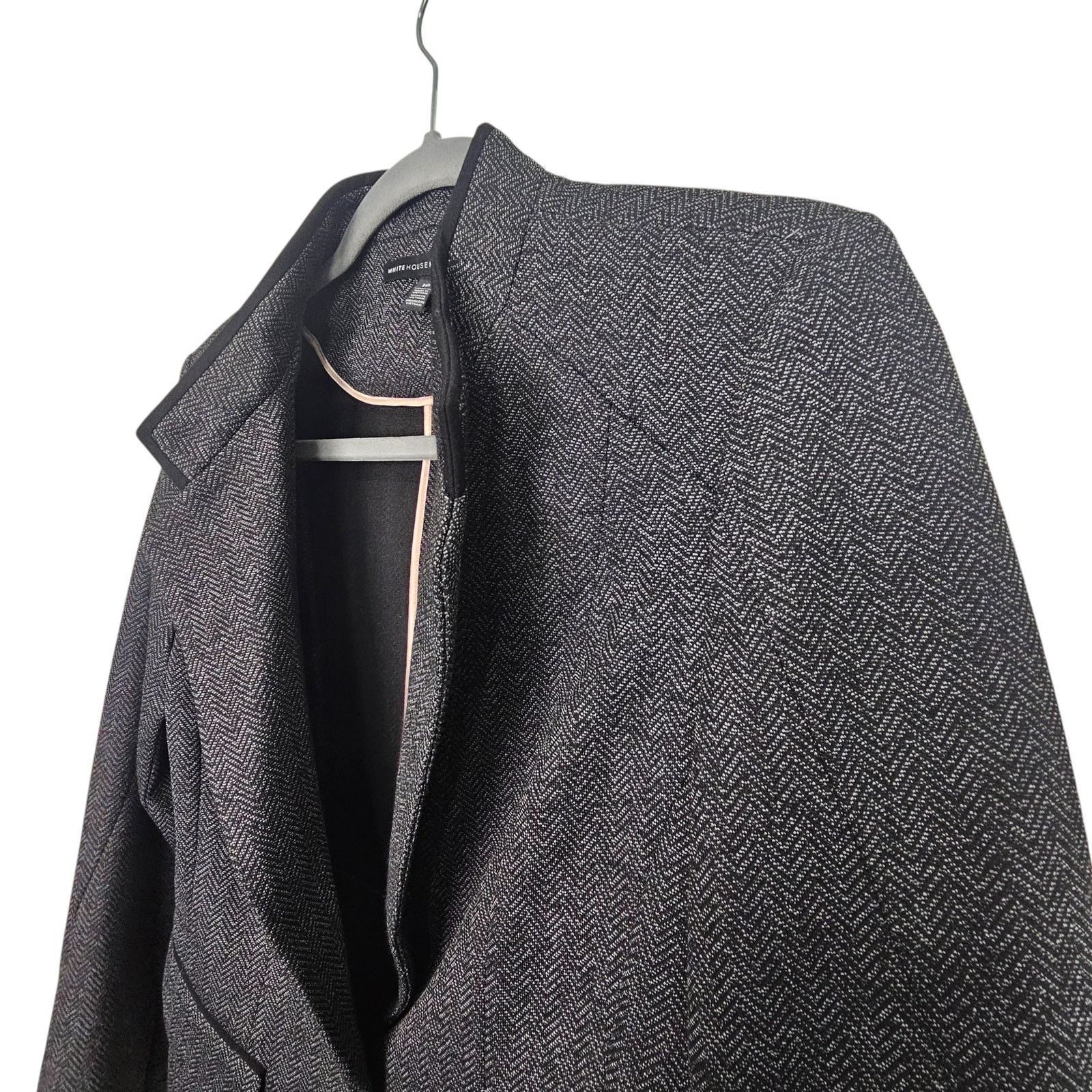 White House Black Market White House Black Market Womens Herringbone Blazer 10 Career Size L / US 10 / IT 46 - 5 Thumbnail