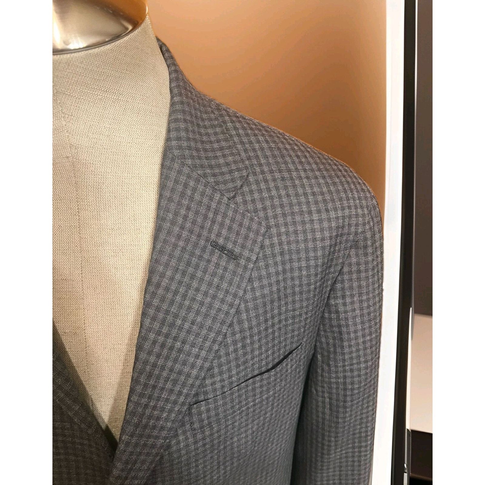 Hickey Freeman Hickey Freeman Gray 100% Worsted Wool Sport Coat Size 44R Size 44R - 4 Thumbnail