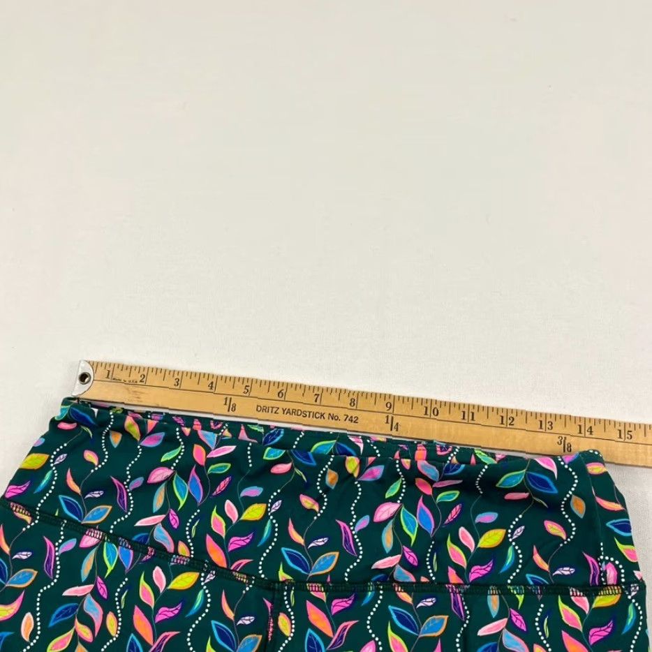 Vintage Lulu B Leggings Women Large Green Floral Active Fitness Stretch Walk Womens Size 36" / US 14 / IT 50 - 4 Thumbnail