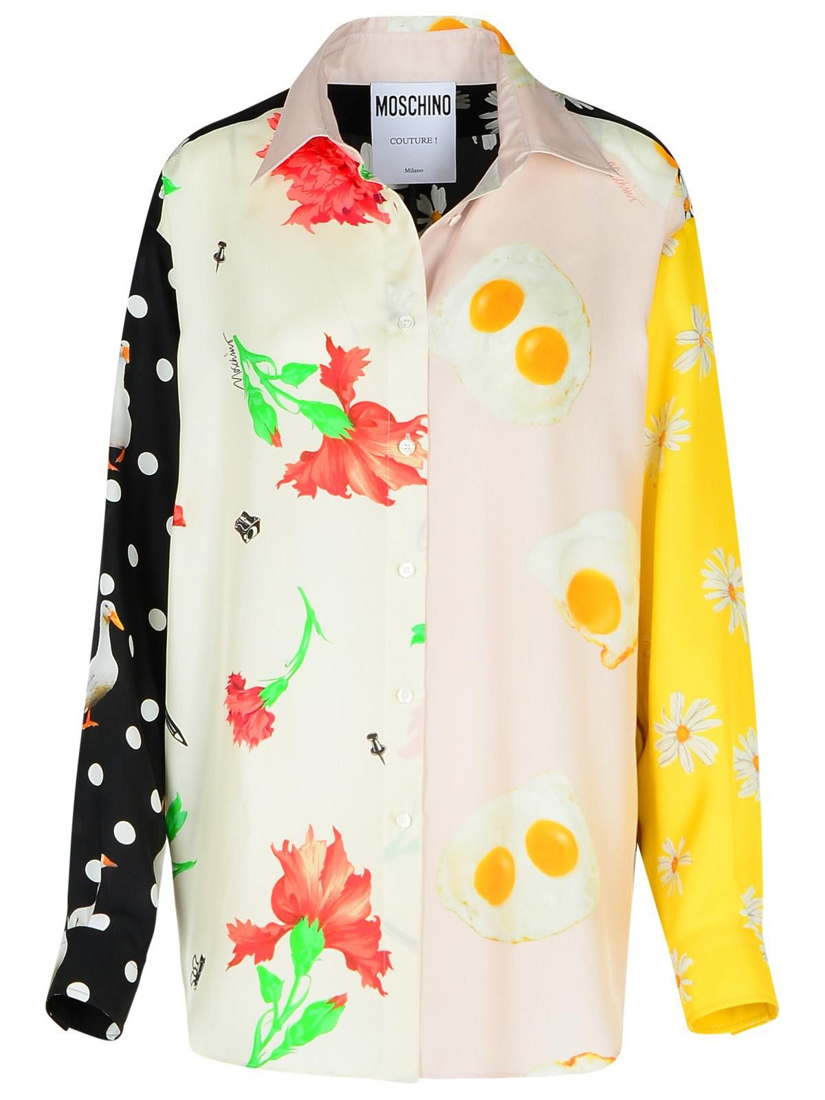 Moschino MOSCHINO 'Patchwork' Multicolor Silk Shirt Size XS / US 0-2 / IT 36-38 - 1 Thumbnail
