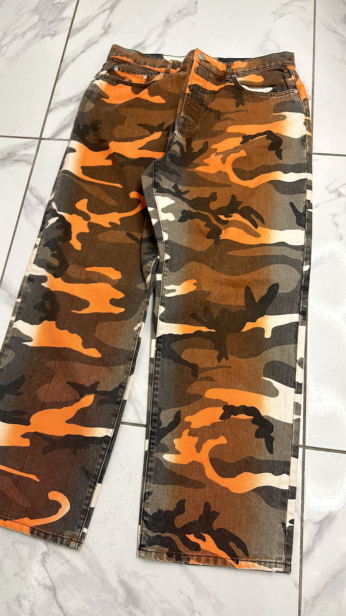 Stussy × Vintage Stüssy Dye Big Ol Spray Jeans Orange Camo Size 32 Size US 32 / EU 48 - 3 Thumbnail
