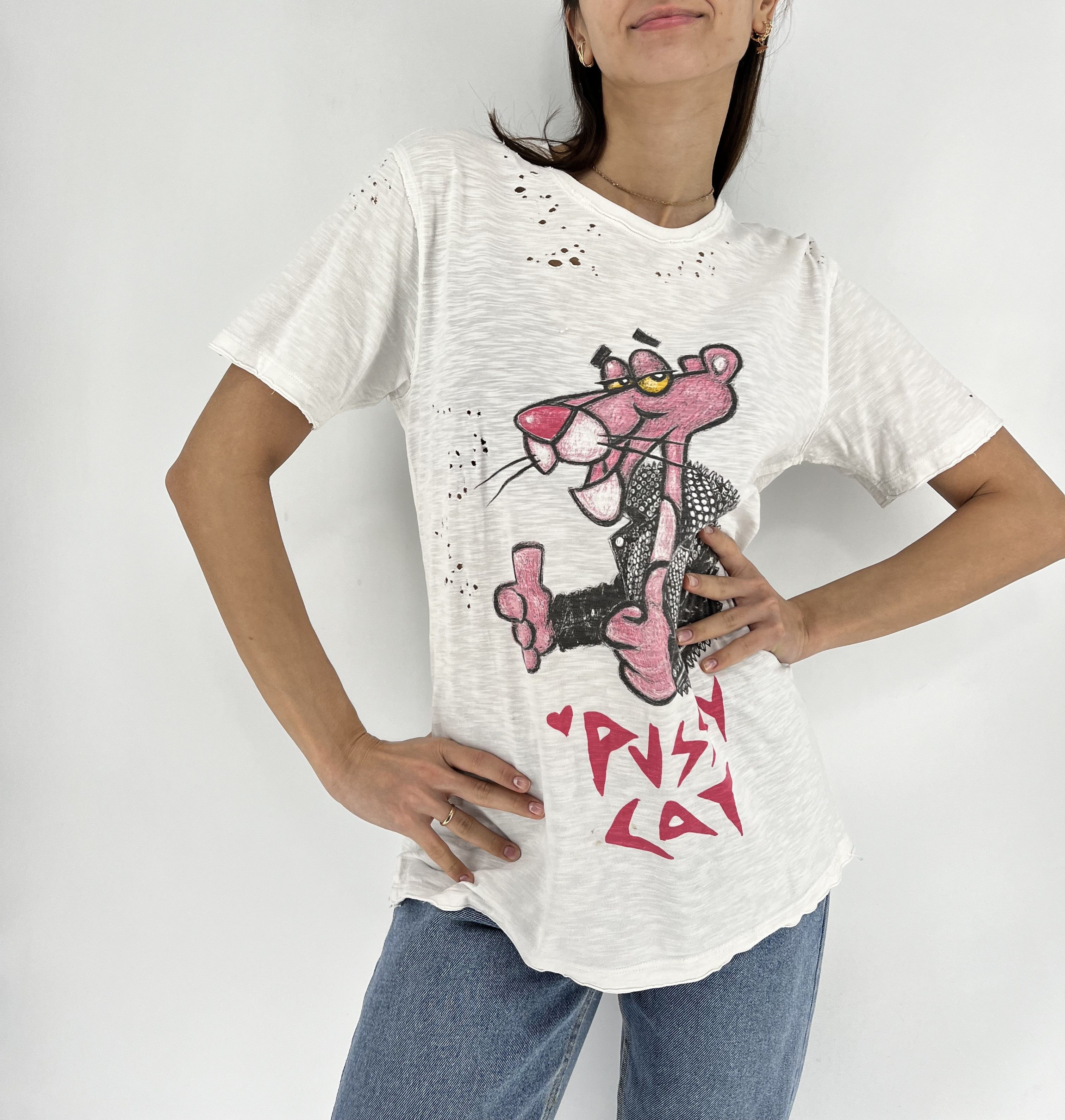 Brian Dales × Japanese Brand BRAIN DALES Montreal Pink Panther PUSSY CAT T-shirt Size M / US 6-8 / IT 42-44 - 4 Thumbnail