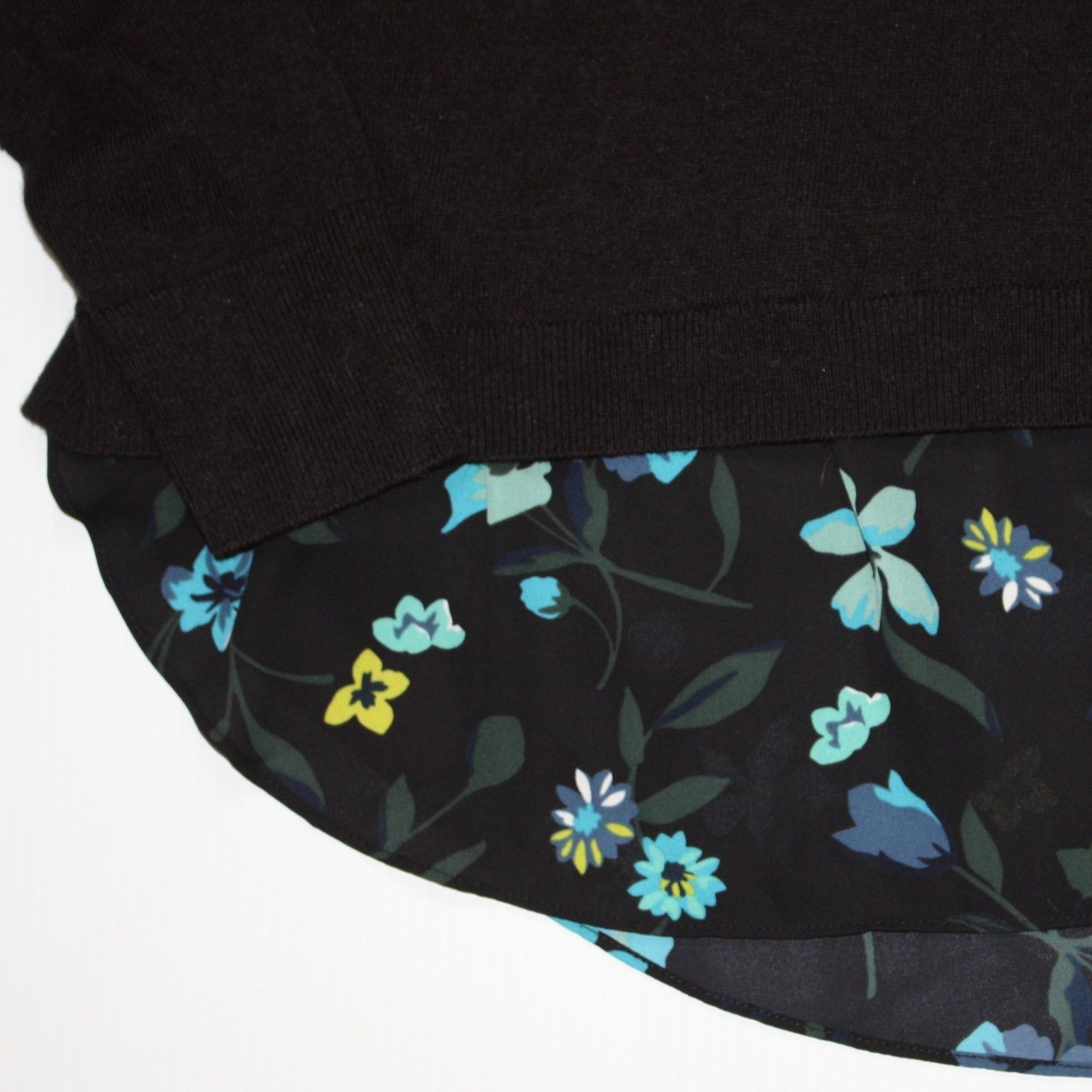 Loft Floral Ruffle Back Mixed Media Sweater Top in size Medium Size M / US 6-8 / IT 42-44 - 6 Thumbnail