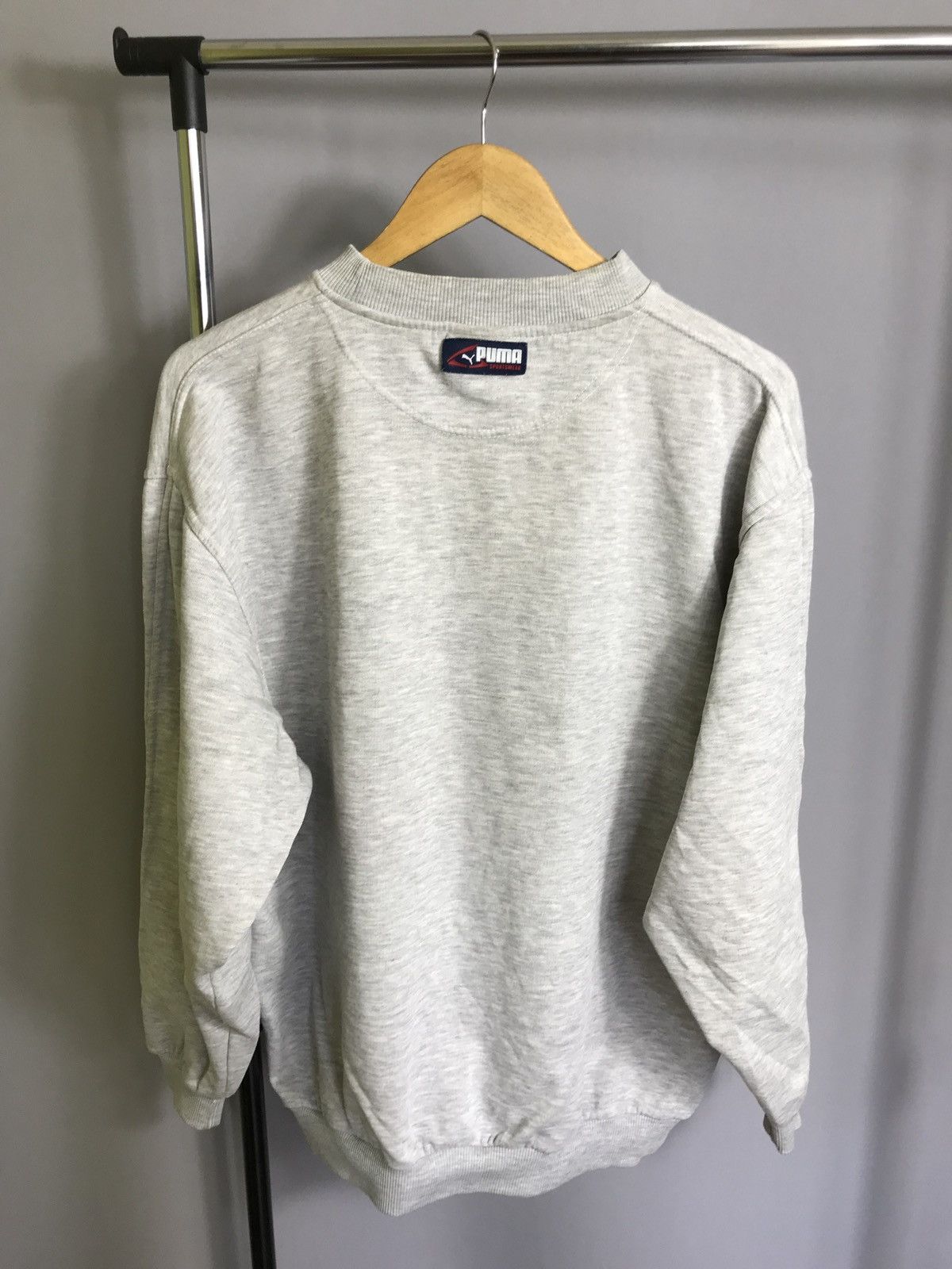 Puma × Vintage puma sweatshirt vintage 80 90s mens gray sweater logo cotton Size US L / EU 52-54 / 3 - 9 Thumbnail