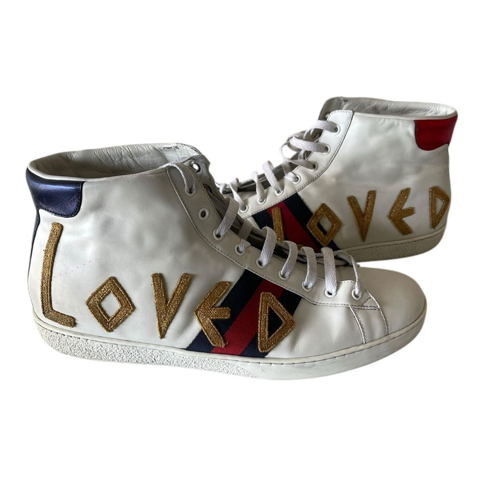 Gucci GUCCI 497101 Men's White Loved Ace High Top Sneaker 13 Size US 13 / EU 46 - 7 Thumbnail