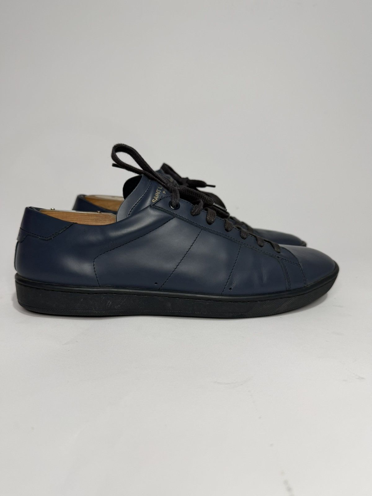 Saint Laurent Paris Saint Laurent blue Leather Andy Low Top Sneakers Size 42 EU Size US 9 / EU 42 - 3 Thumbnail