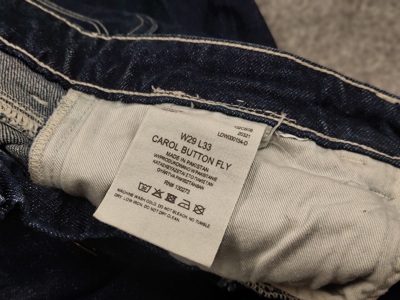 Lee Lee carol button fly Straight Stone Selvedge Denim Jeans Size US 29 - 15 Thumbnail