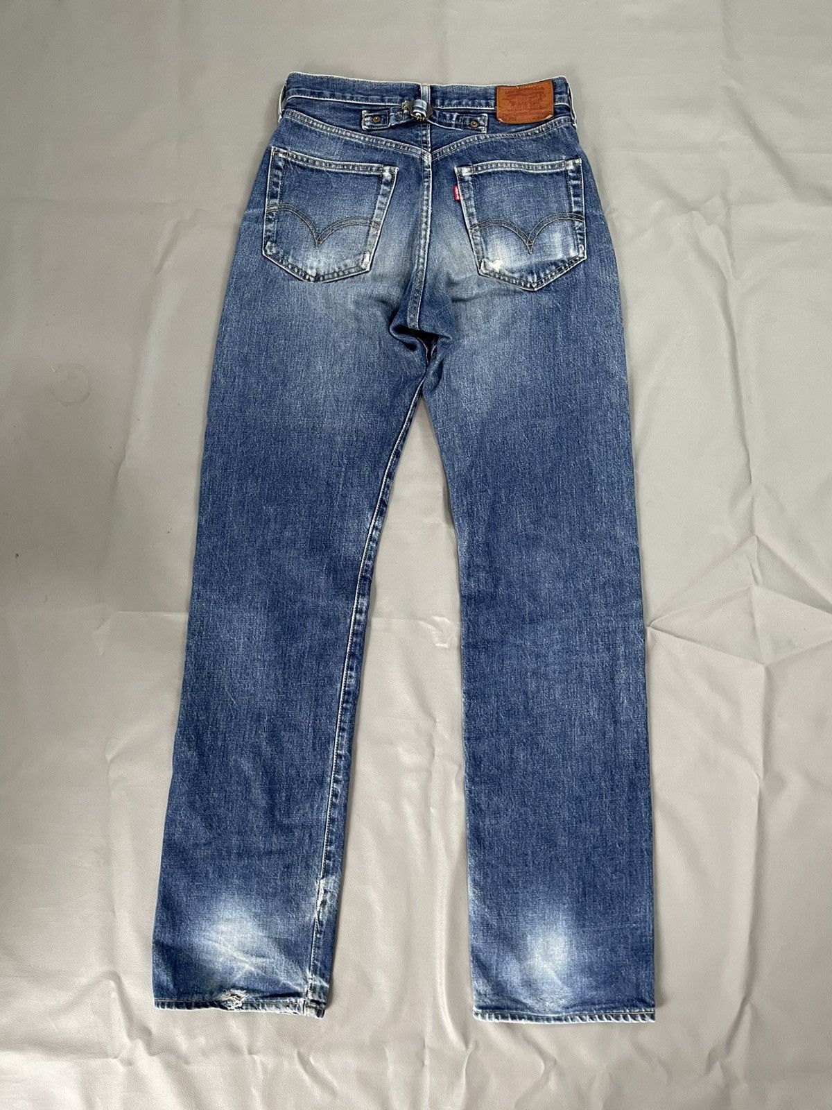 Levi's Vintage Clothing Levi's 702 Big E Selvedge Red Washed Blue Distressed Jeans Size US 30 / EU 46 - 2 Thumbnail