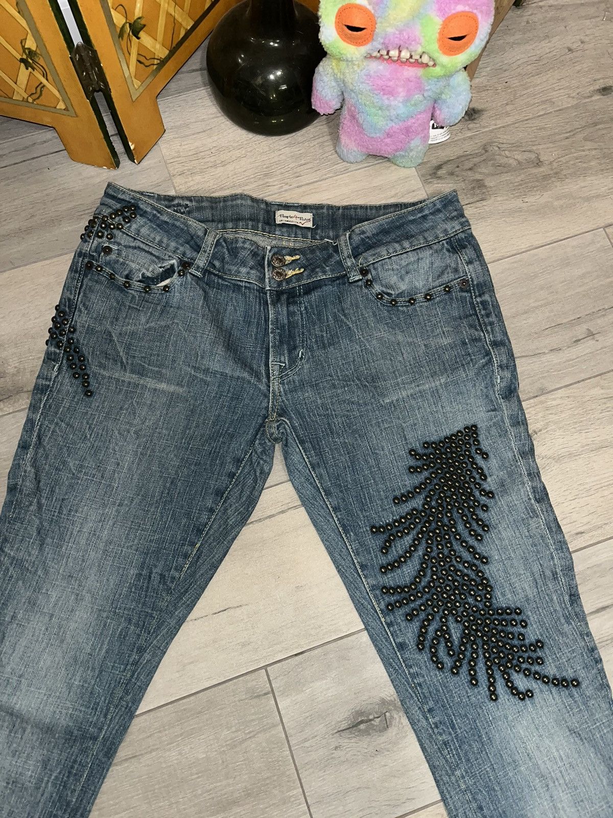 Other People 4 Peace Studded Boho Jeans Size 28" / US 6 / IT 42 - 4 Thumbnail