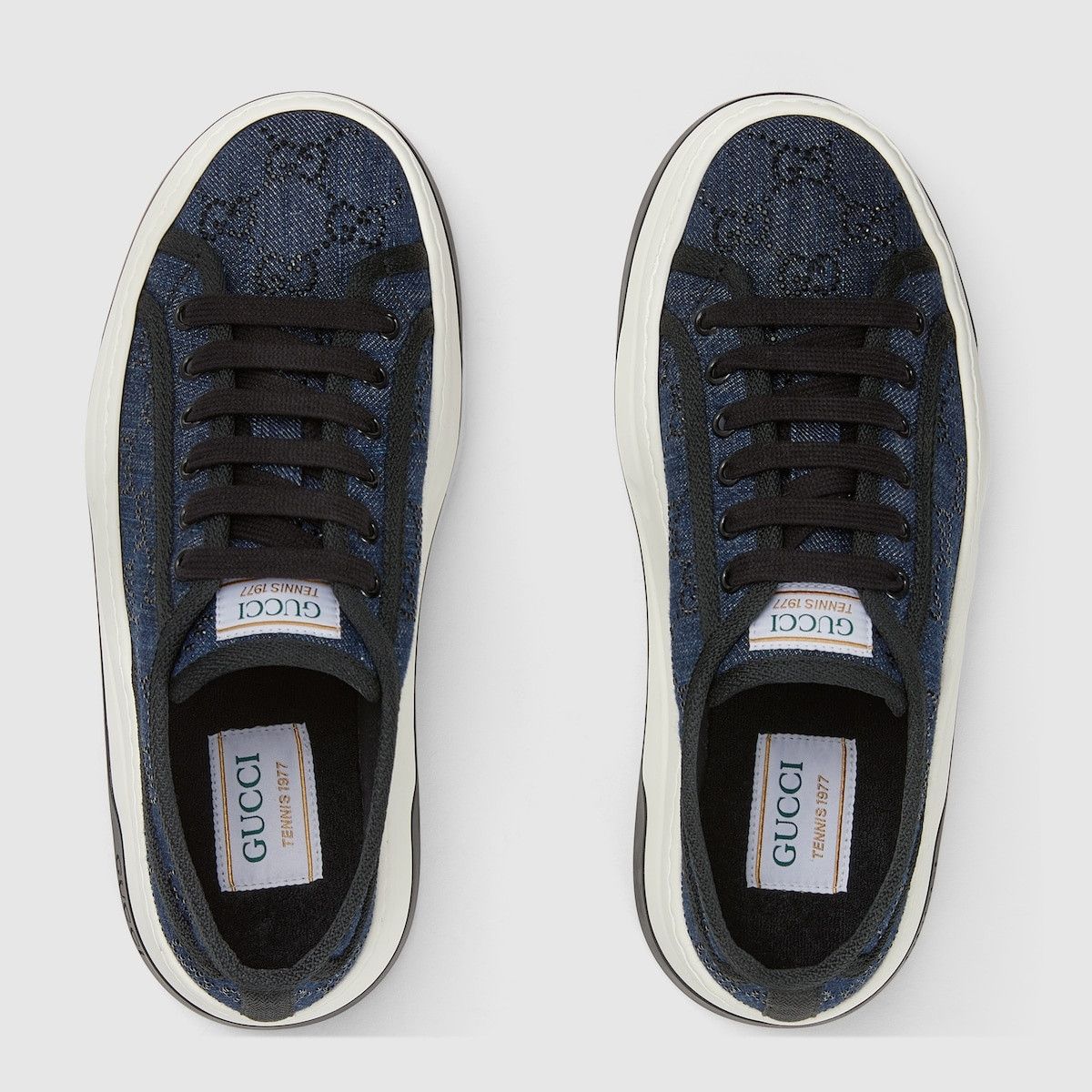 Gucci o1s1wg110225 Women's GG Sneakers in Blue & Black Size US 9 / IT 39 - 5 Thumbnail