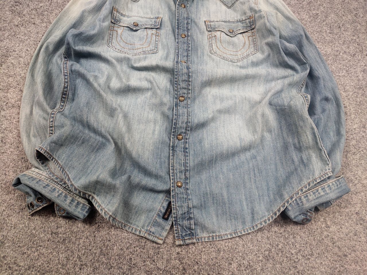 True Religion True Religion Vintage Core Jacket western denim faded shirt Size US XL / EU 56 / 4 - 7 Thumbnail