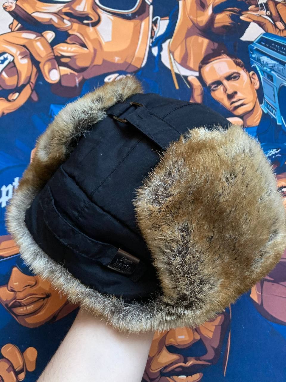 Japanese Brand × Vintage Y2K Faux Fur Ushanka Vintage Fuzzy Warm Trapper Hat Rare Size ONE SIZE - 5 Thumbnail